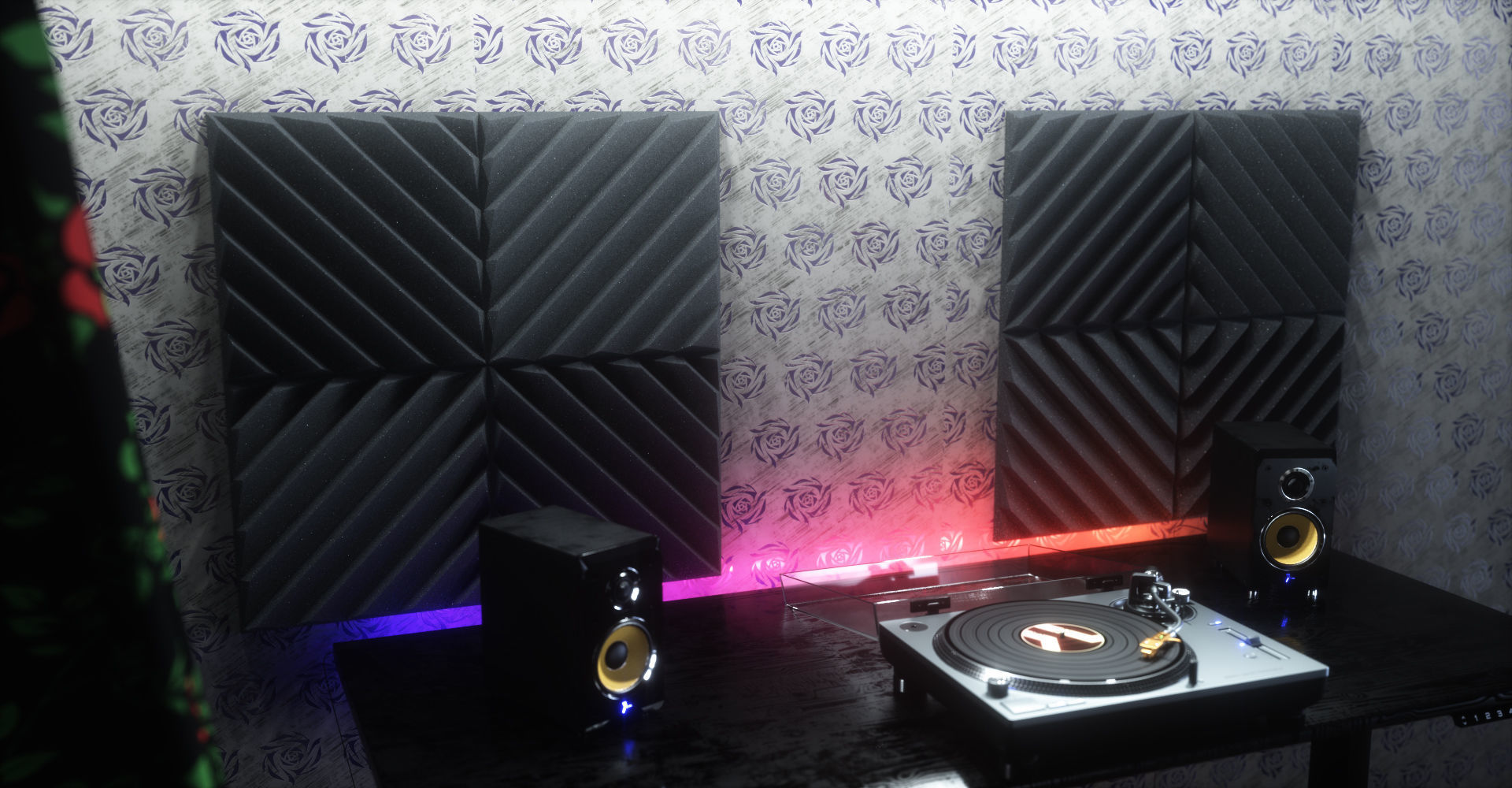 Acoustic Panels Kitbash Pack Low-poly 3D model_8