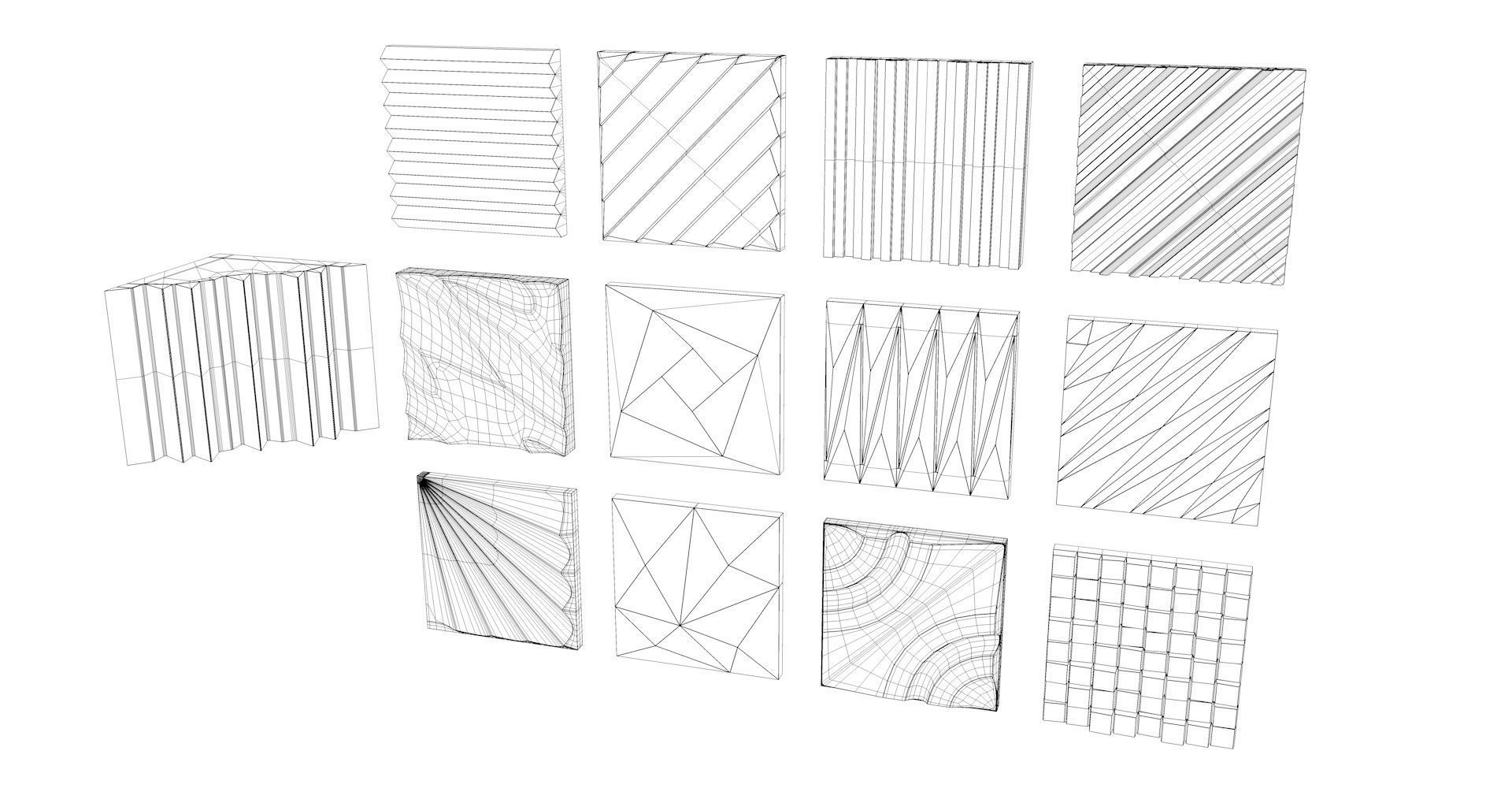 Acoustic Panels Kitbash Pack Low-poly 3D model_35