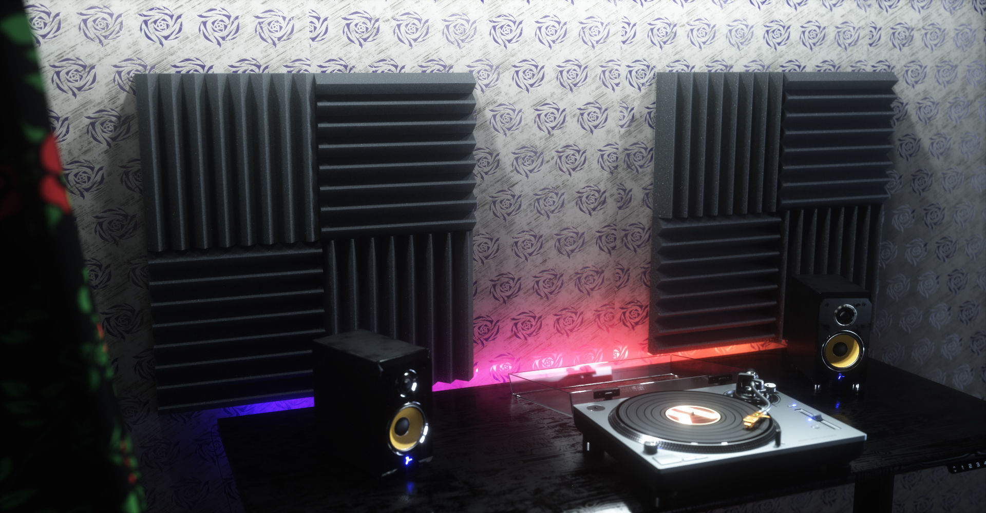 Acoustic Panels Kitbash Pack Low-poly 3D model_7