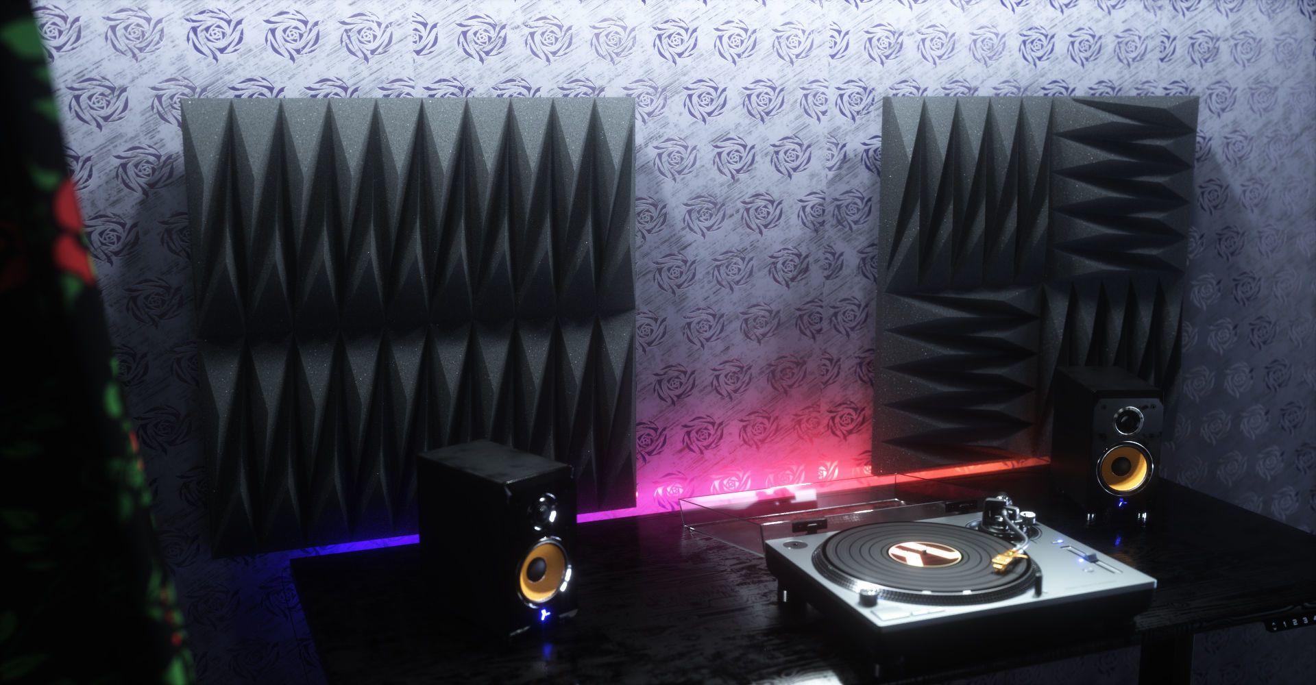 Acoustic Panels Kitbash Pack Low-poly 3D model_14