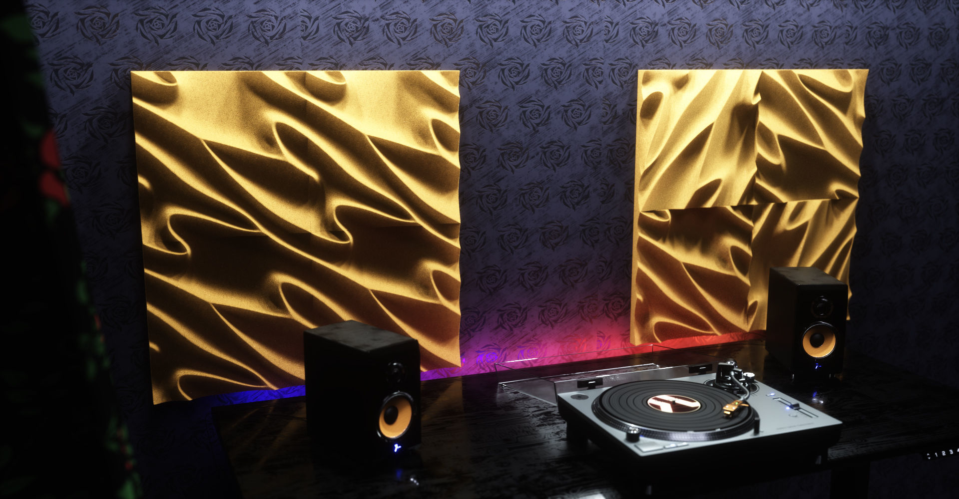 Acoustic Panels Kitbash Pack Low-poly 3D model_12