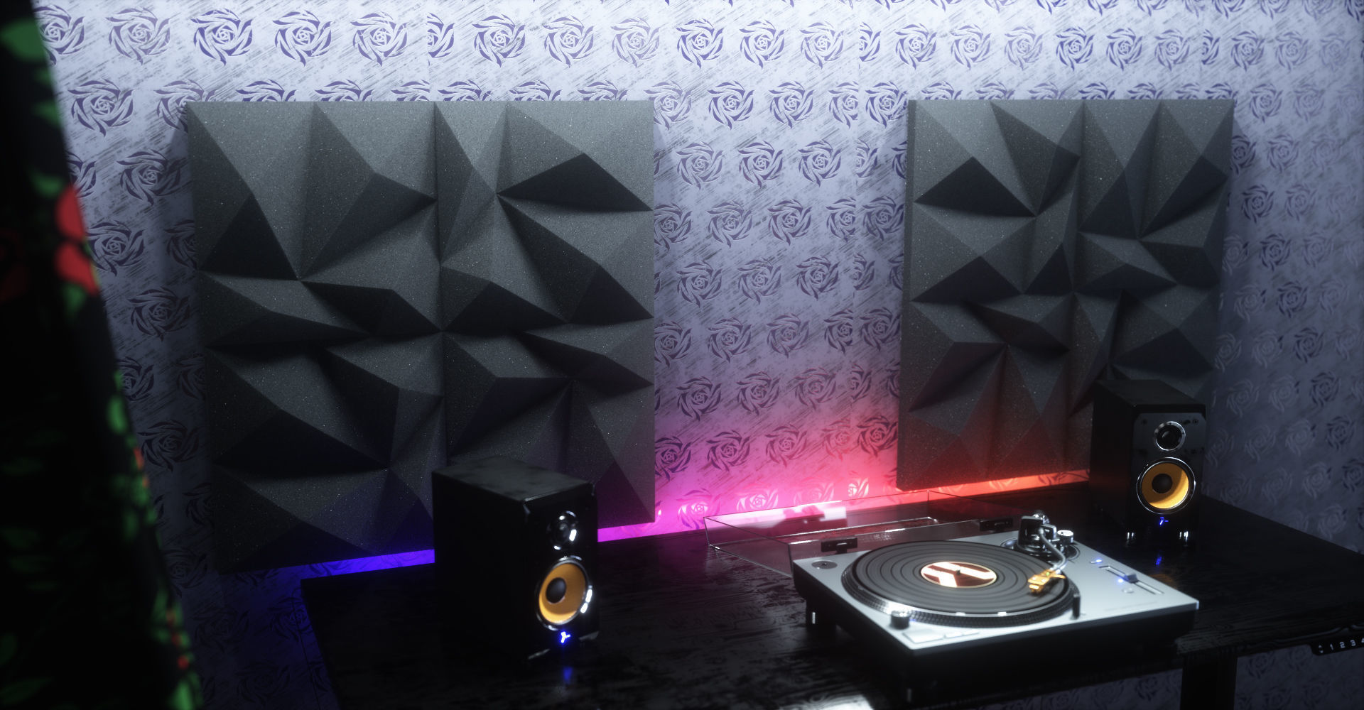 Acoustic Panels Kitbash Pack Low-poly 3D model_17