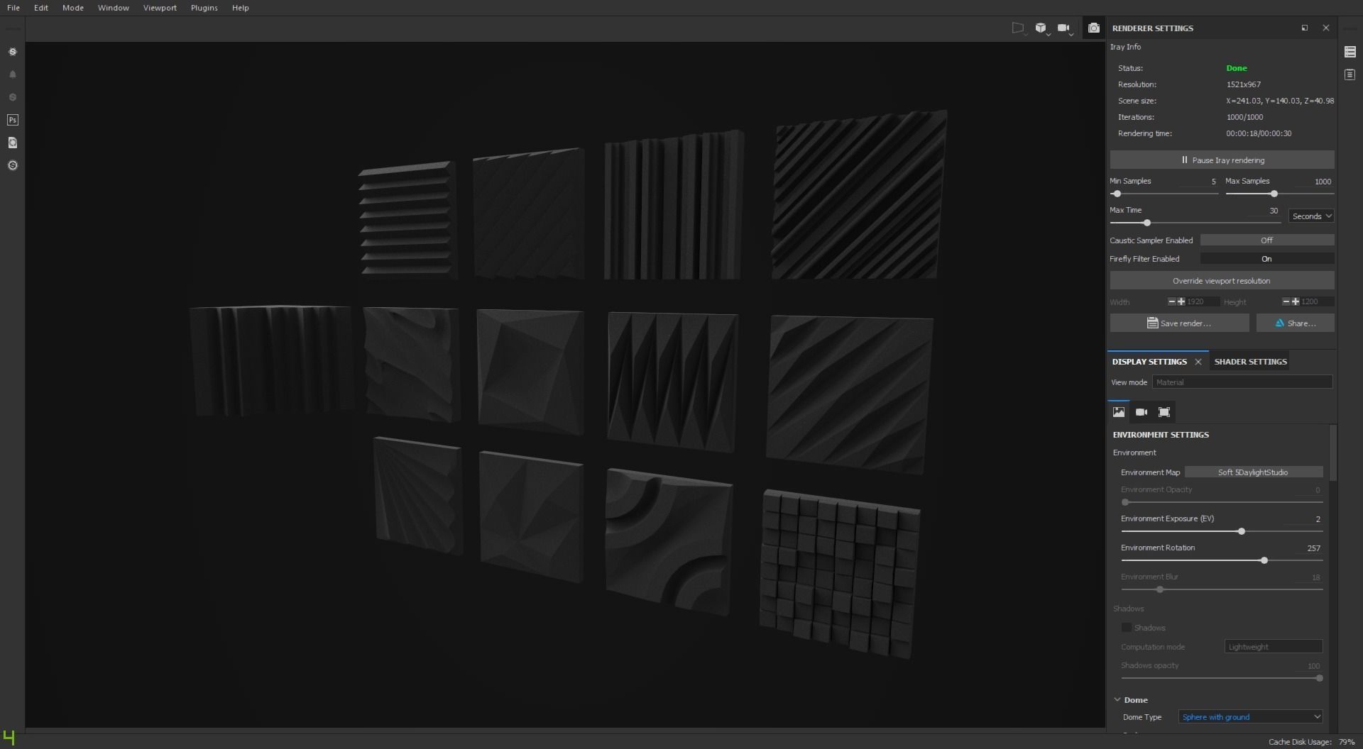 Acoustic Panels Kitbash Pack Low-poly 3D model_37