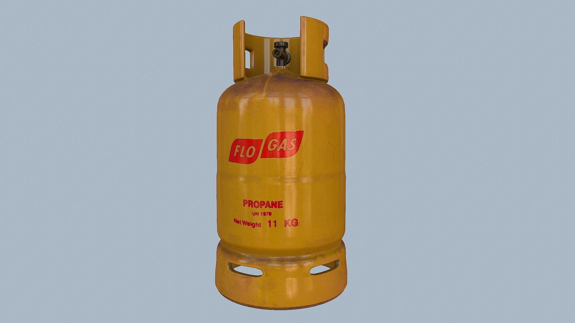 Gas Cylinder Yellow Low-poly 3D model_4