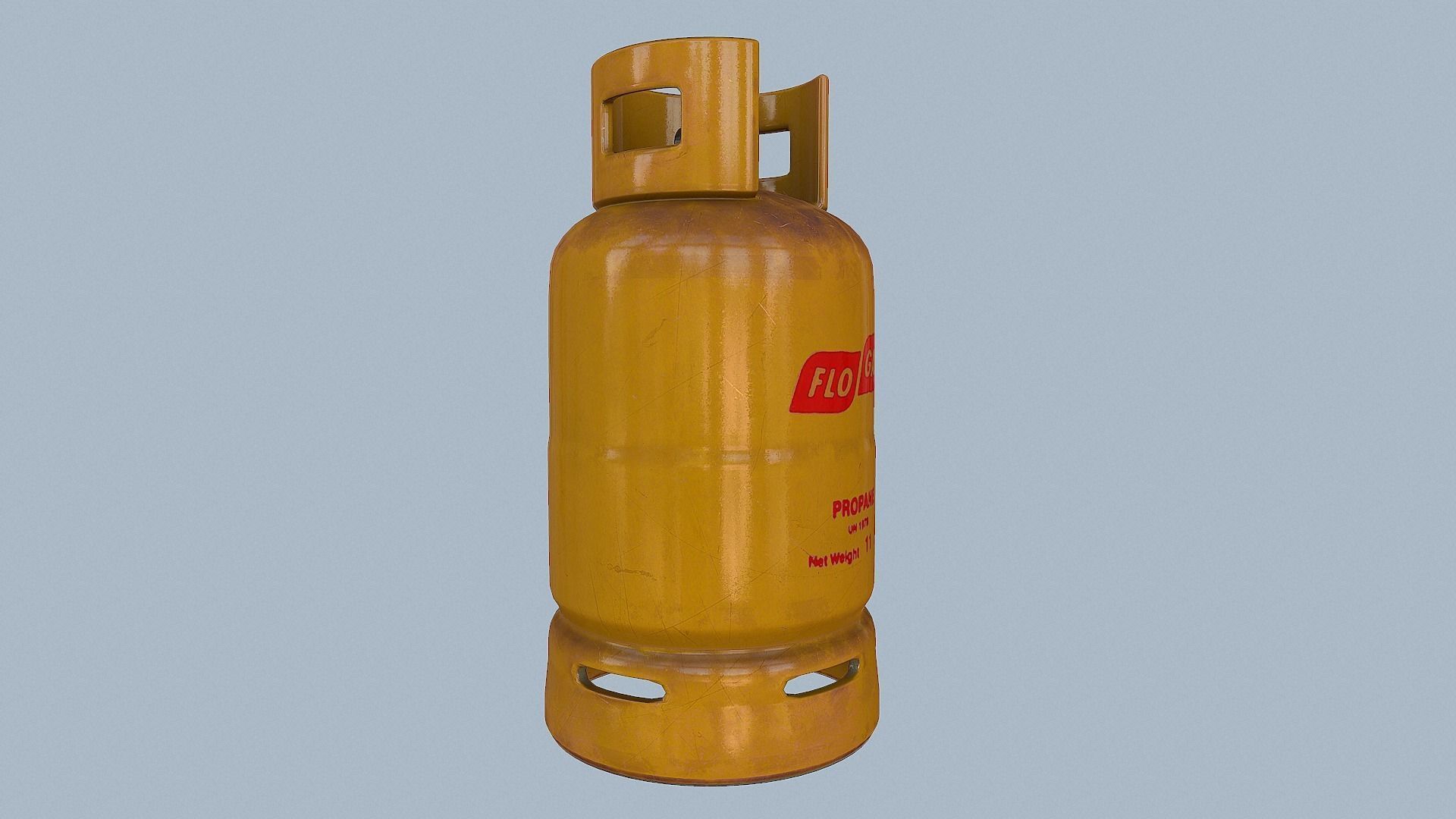 Gas Cylinder Yellow Low-poly 3D model_52