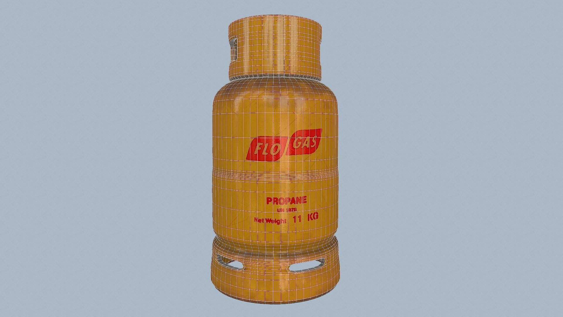 Gas Cylinder Yellow Low-poly 3D model_31