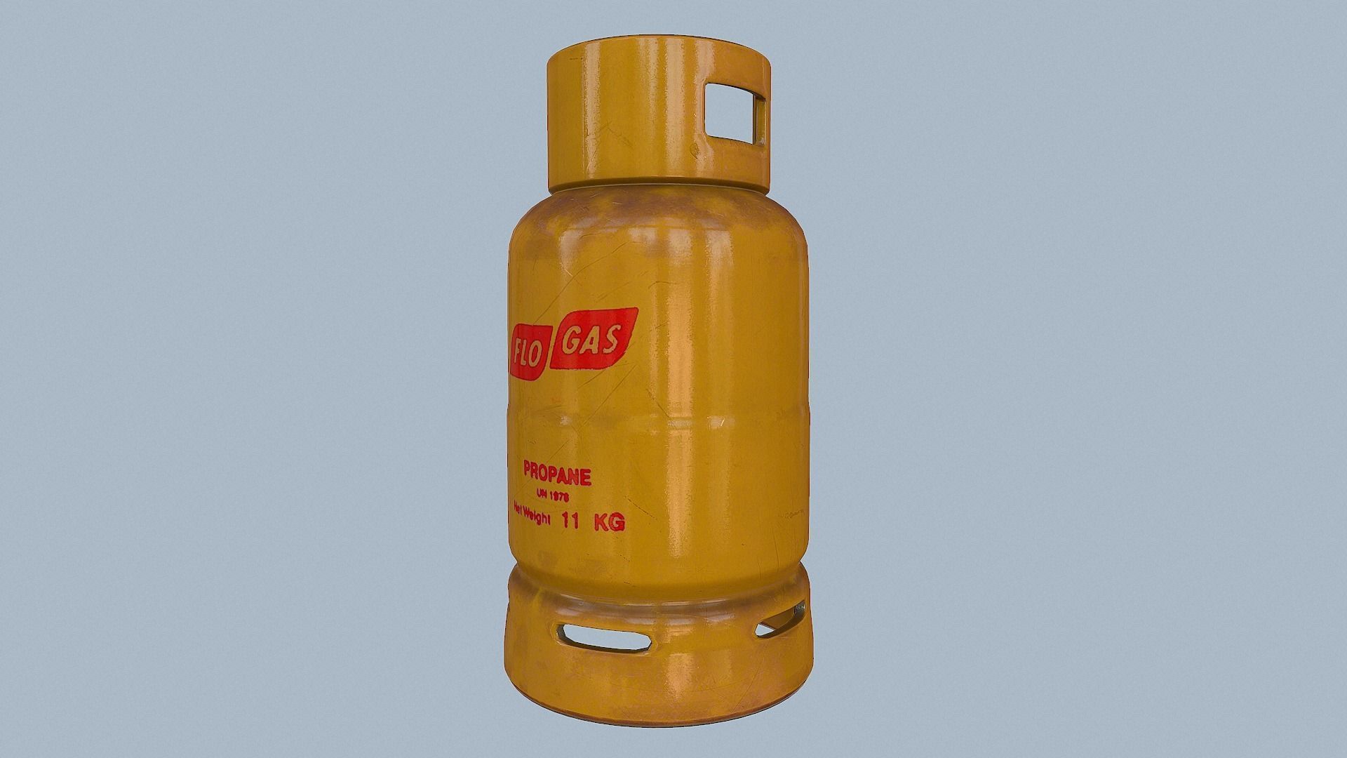 Gas Cylinder Yellow Low-poly 3D model_38