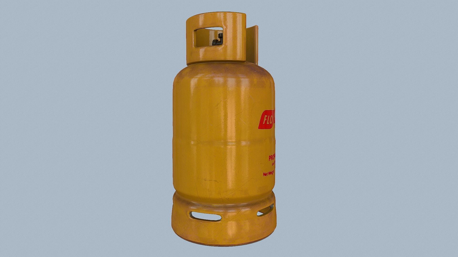 Gas Cylinder Yellow Low-poly 3D model_50