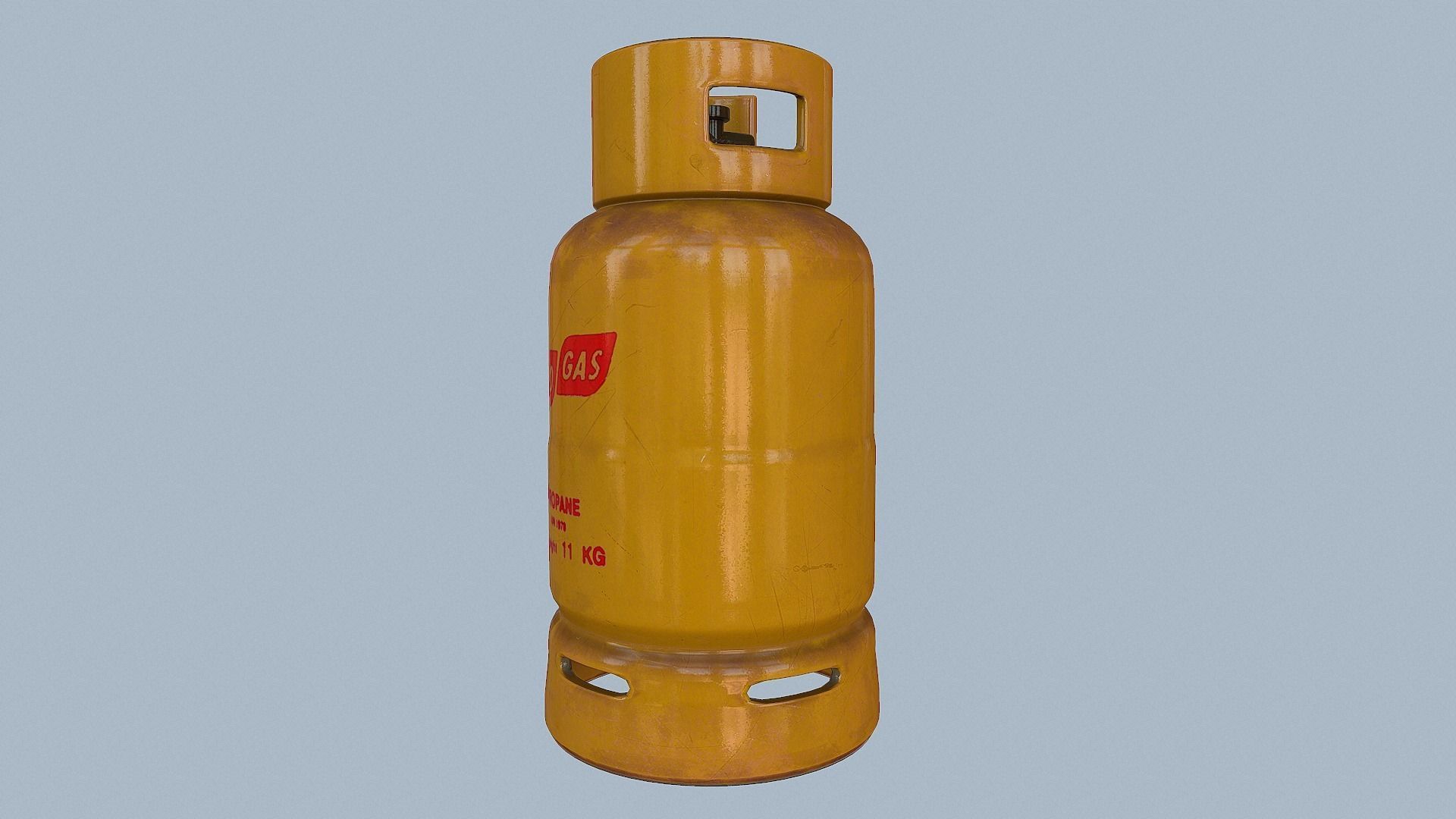 Gas Cylinder Yellow Low-poly 3D model_42