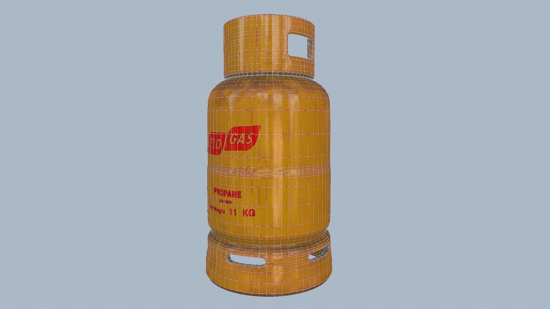 Gas Cylinder Yellow Low-poly 3D model_39