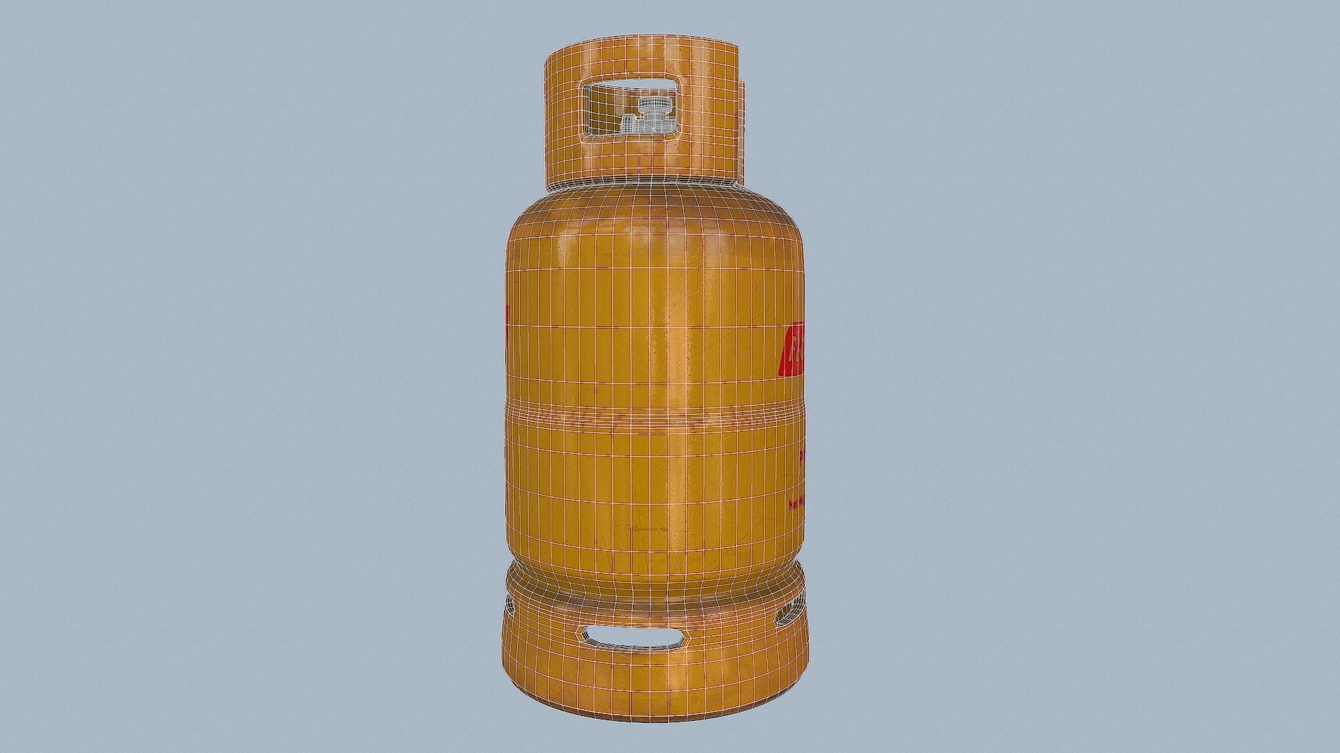 Gas Cylinder Yellow Low-poly 3D model_49