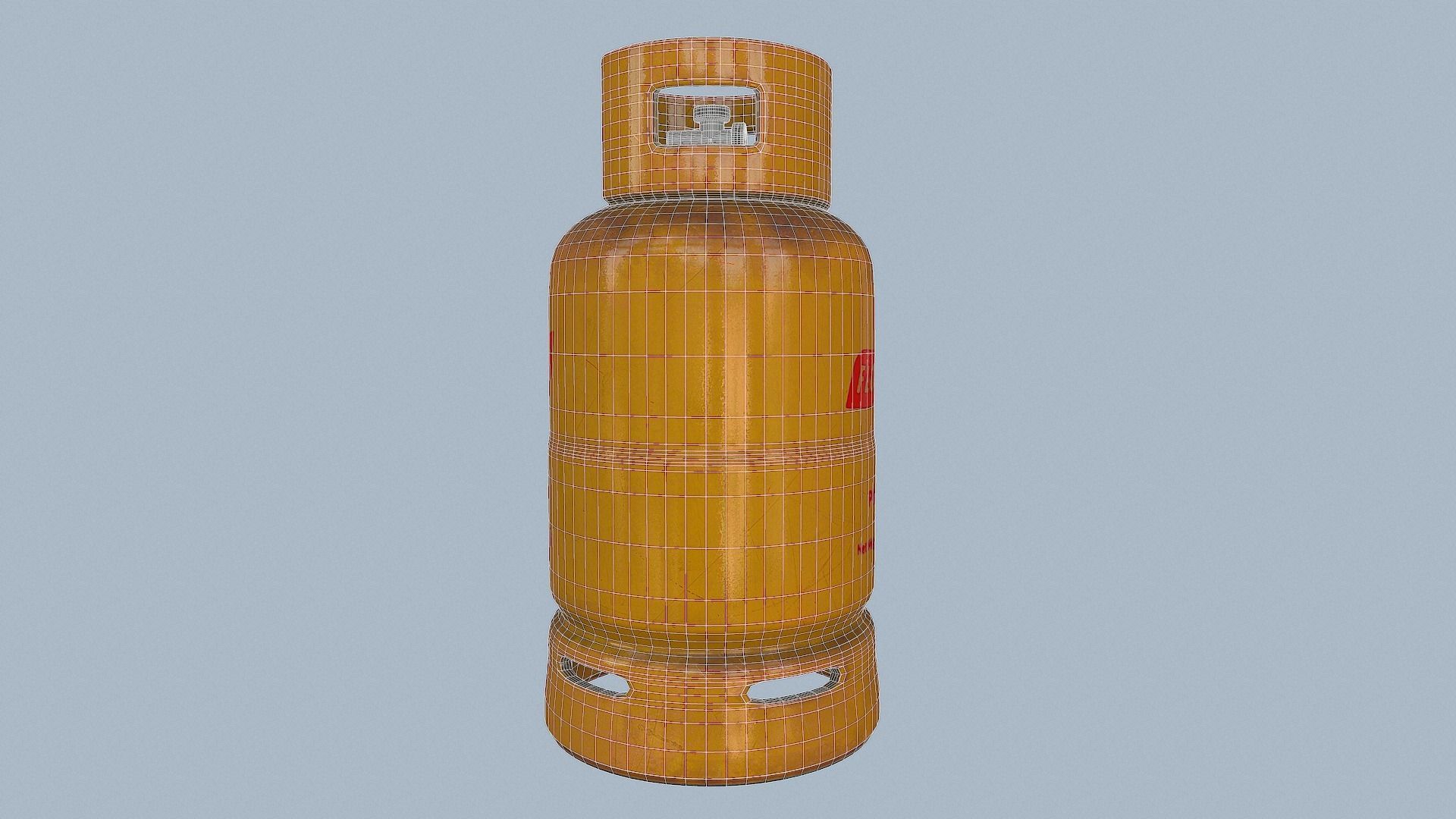 Gas Cylinder Yellow Low-poly 3D model_19