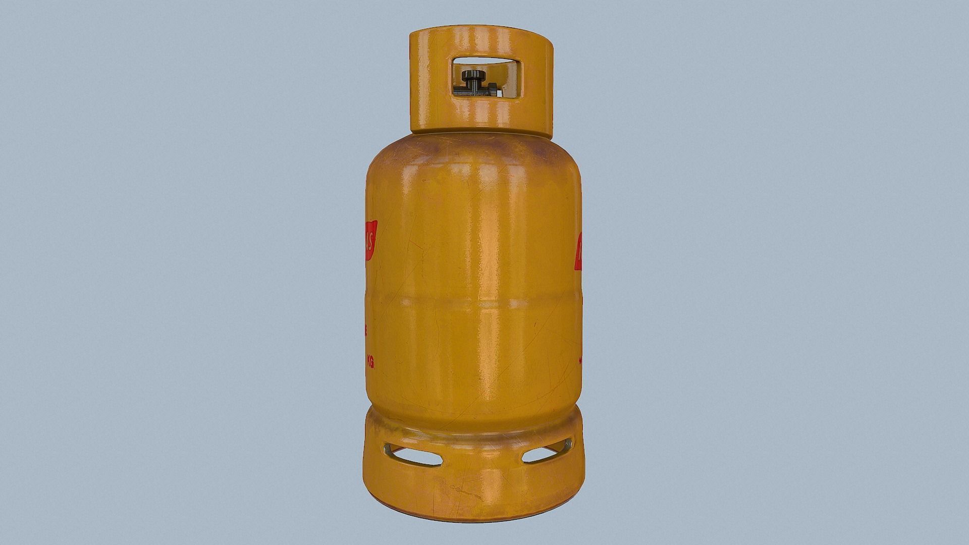 Gas Cylinder Yellow Low-poly 3D model_16