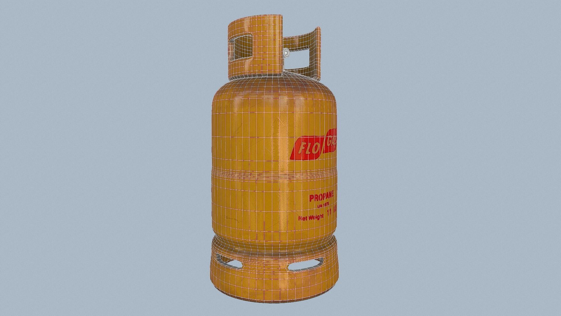 Gas Cylinder Yellow Low-poly 3D model_55