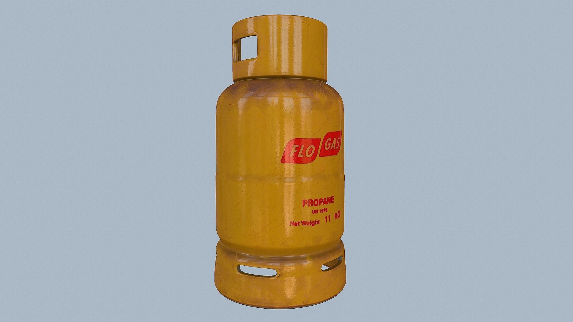 Gas Cylinder Yellow Low-poly 3D model_26