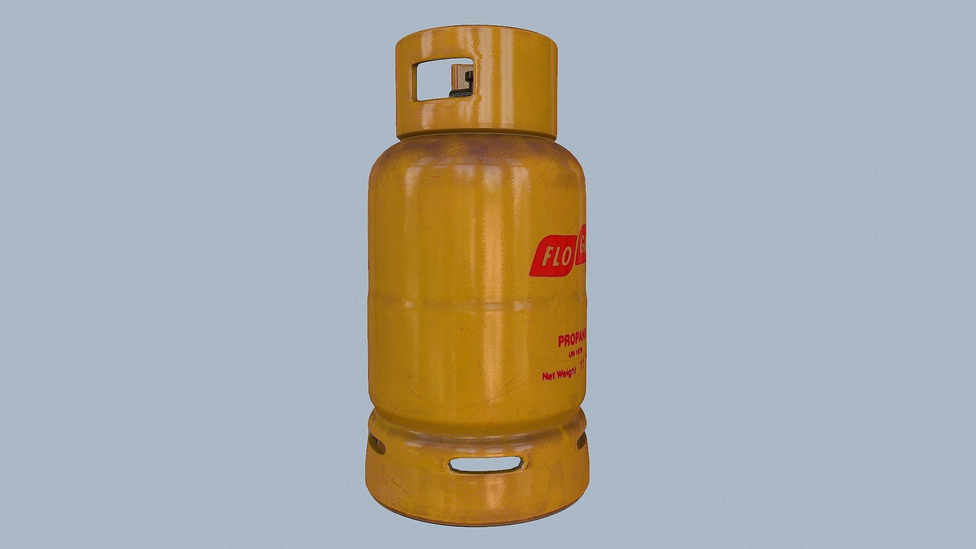 Gas Cylinder Yellow Low-poly 3D model_22
