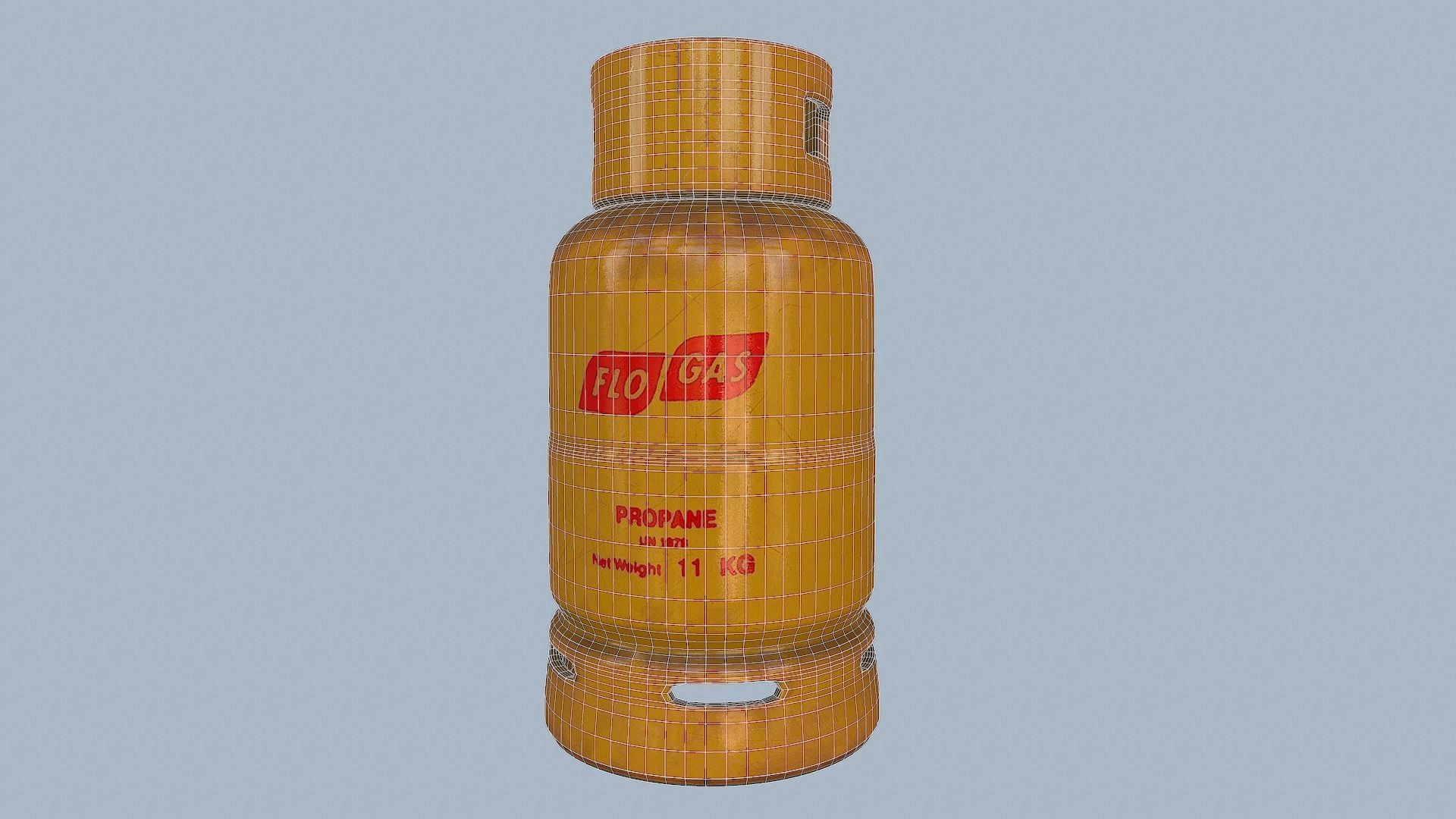 Gas Cylinder Yellow Low-poly 3D model_35