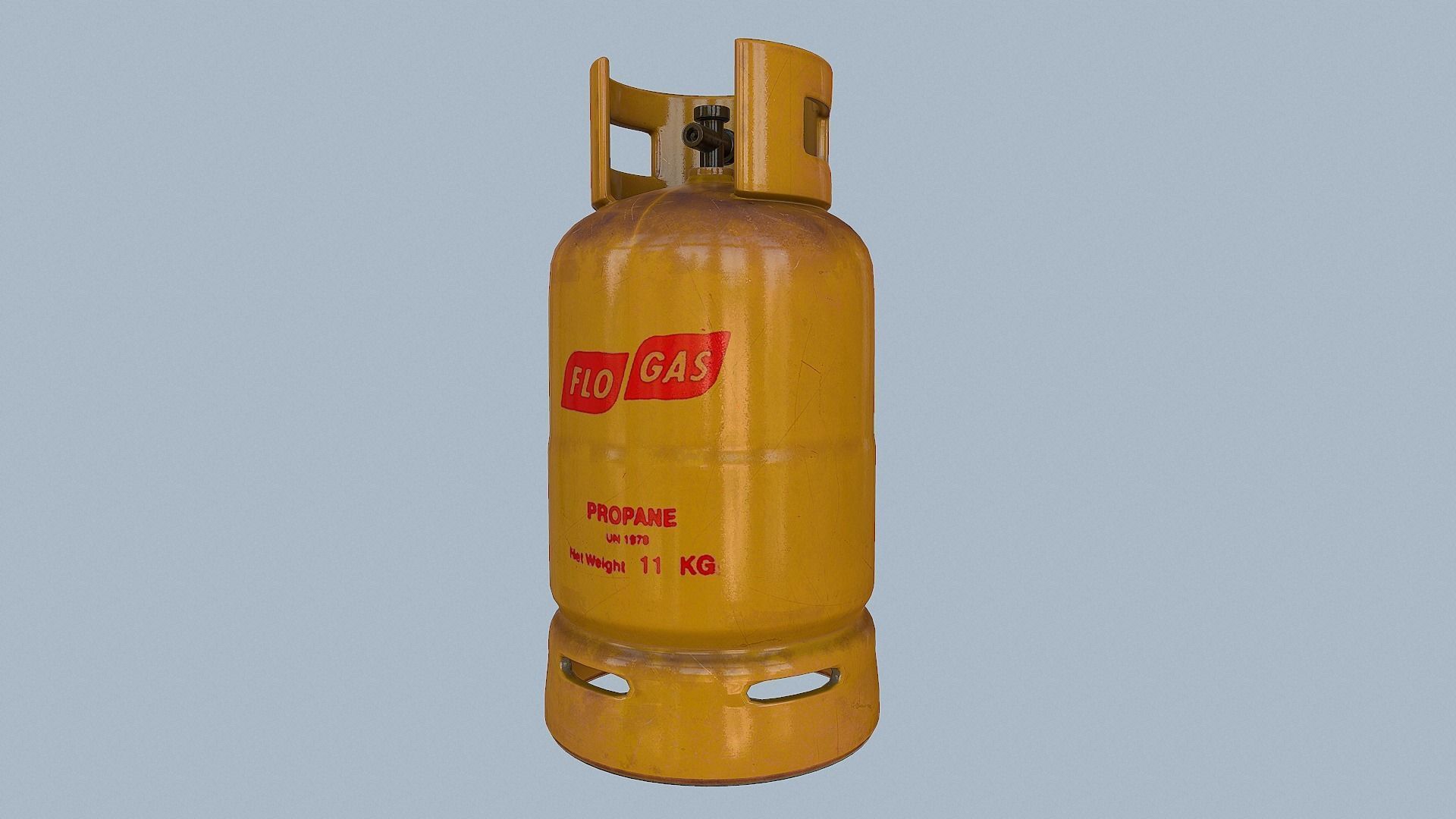 Gas Cylinder Yellow Low-poly 3D model_6