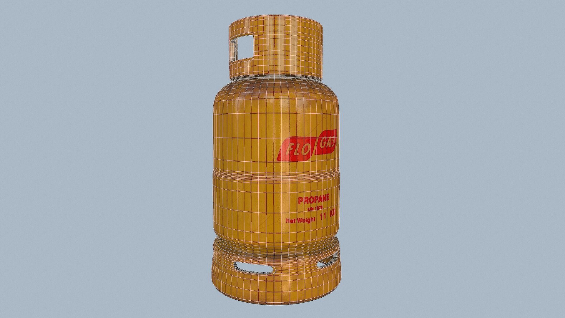 Gas Cylinder Yellow Low-poly 3D model_27