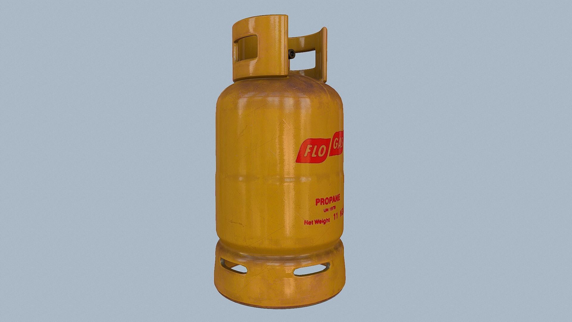 Gas Cylinder Yellow Low-poly 3D model_54