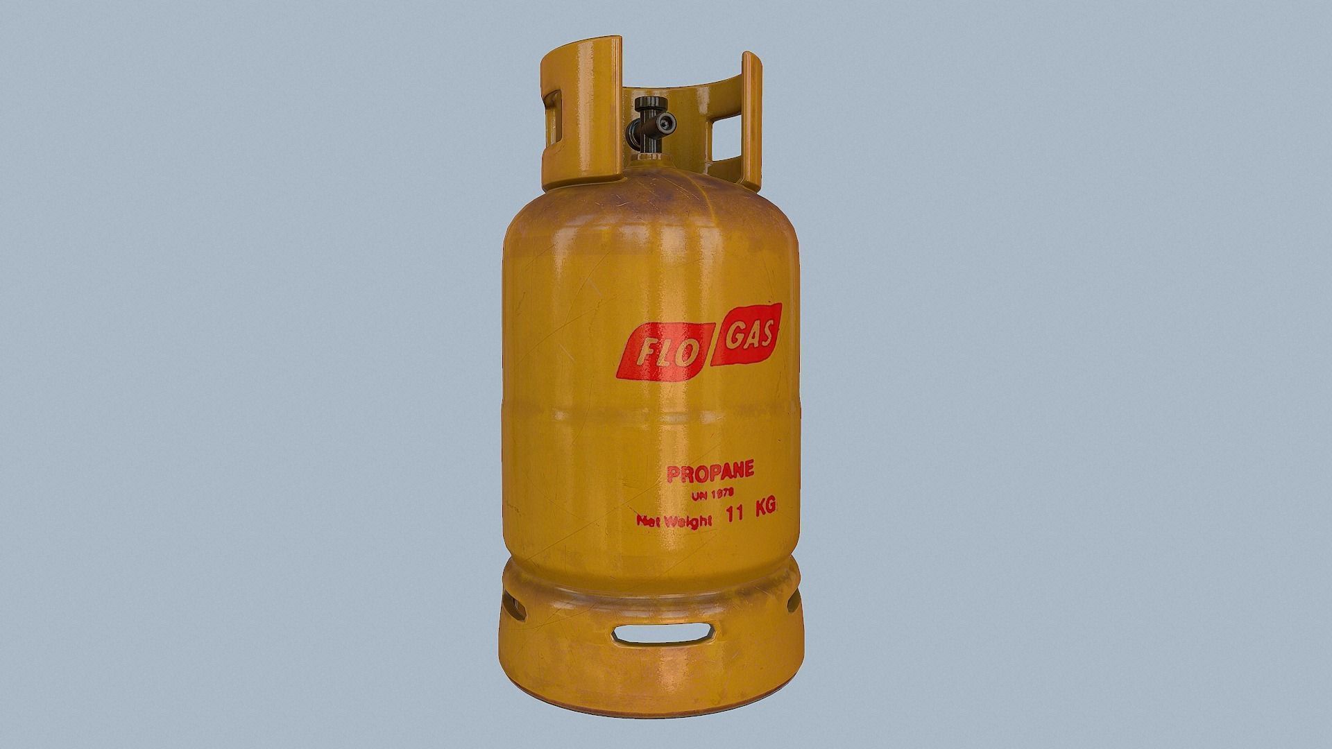 Gas Cylinder Yellow Low-poly 3D model_58