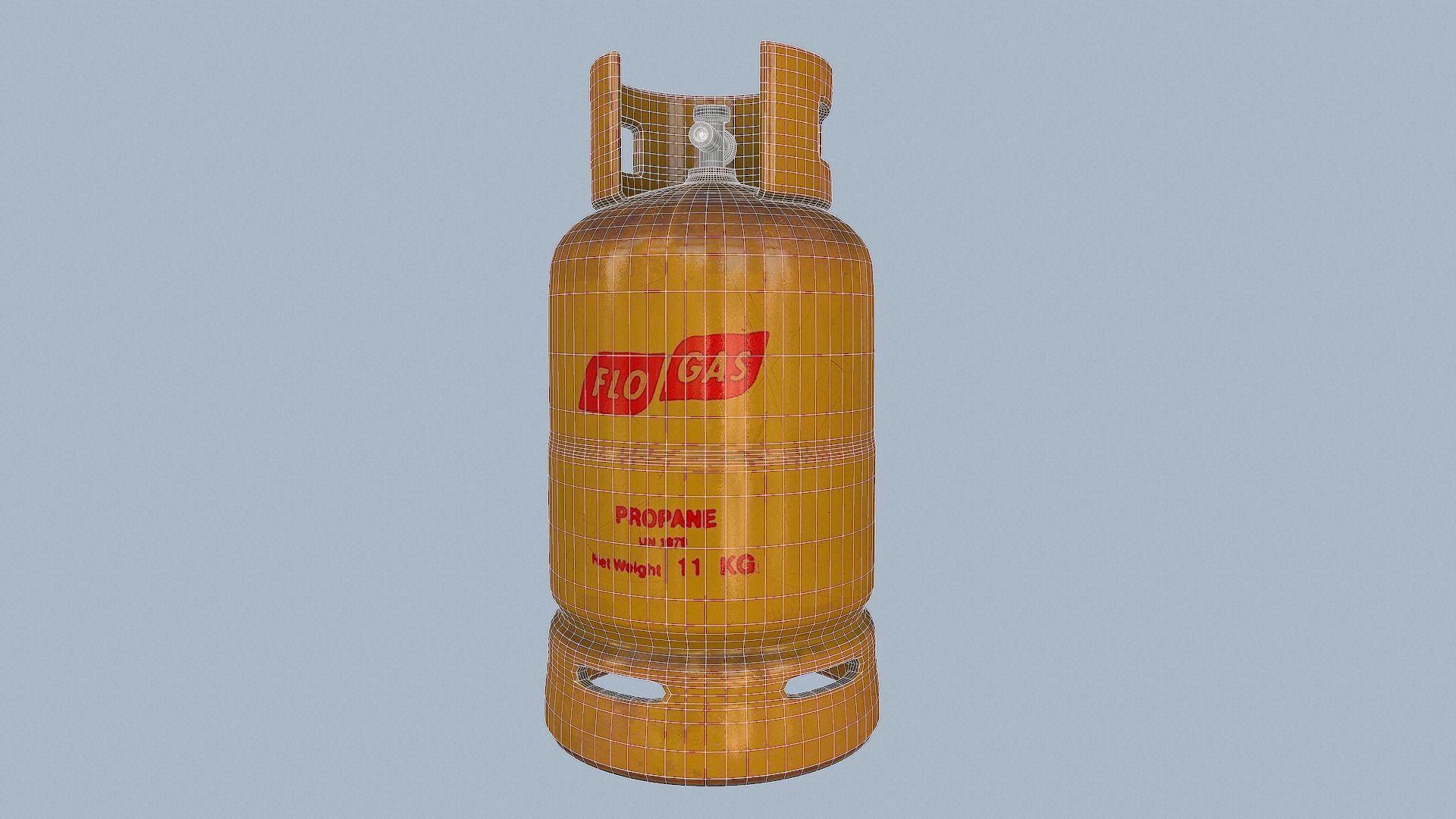 Gas Cylinder Yellow Low-poly 3D model_5