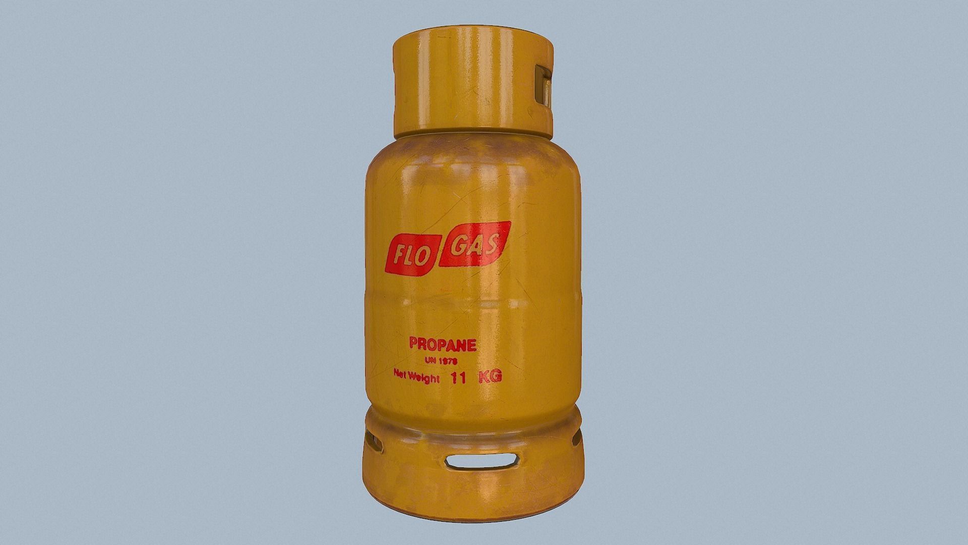 Gas Cylinder Yellow Low-poly 3D model_34