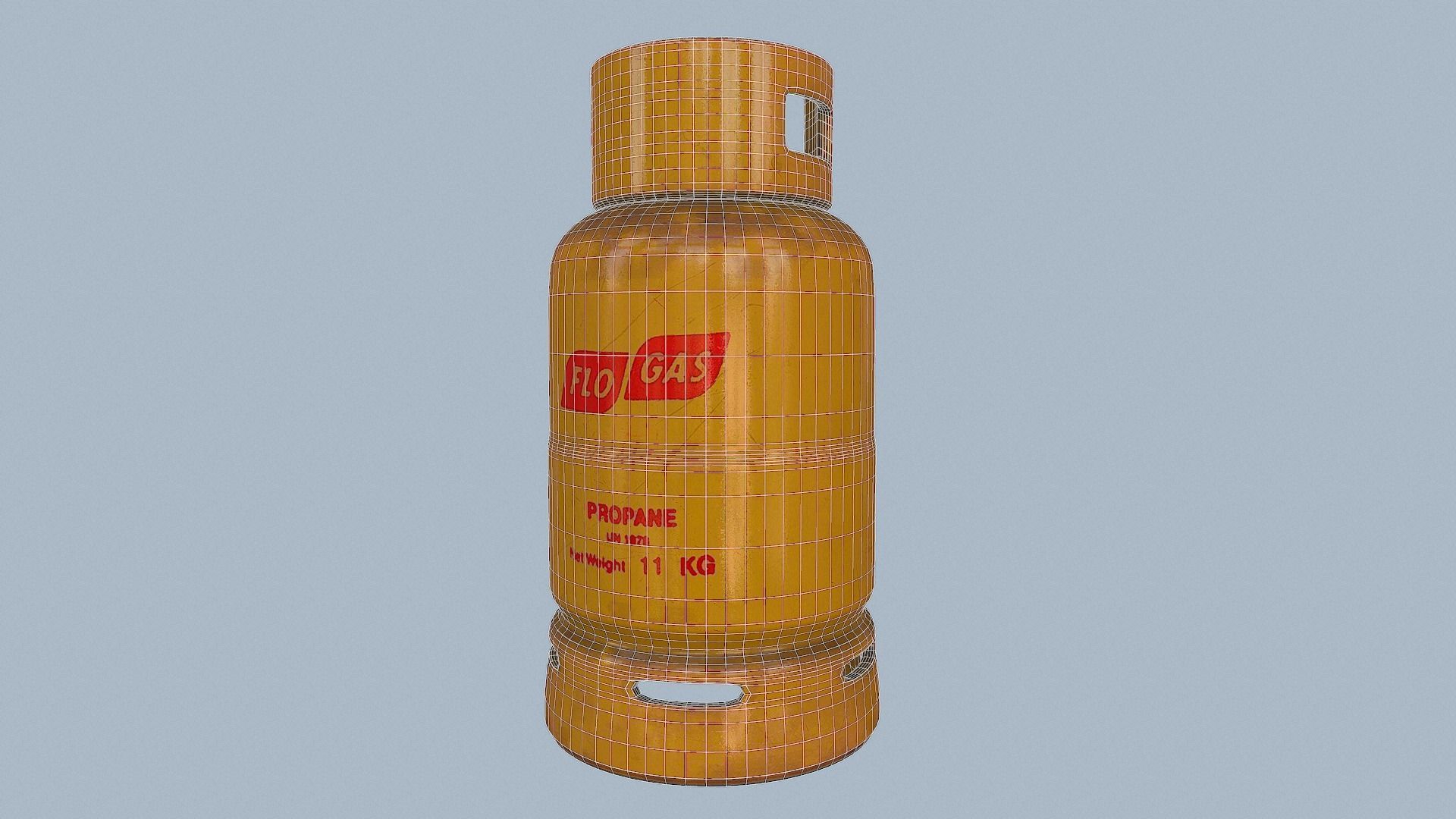 Gas Cylinder Yellow Low-poly 3D model_37