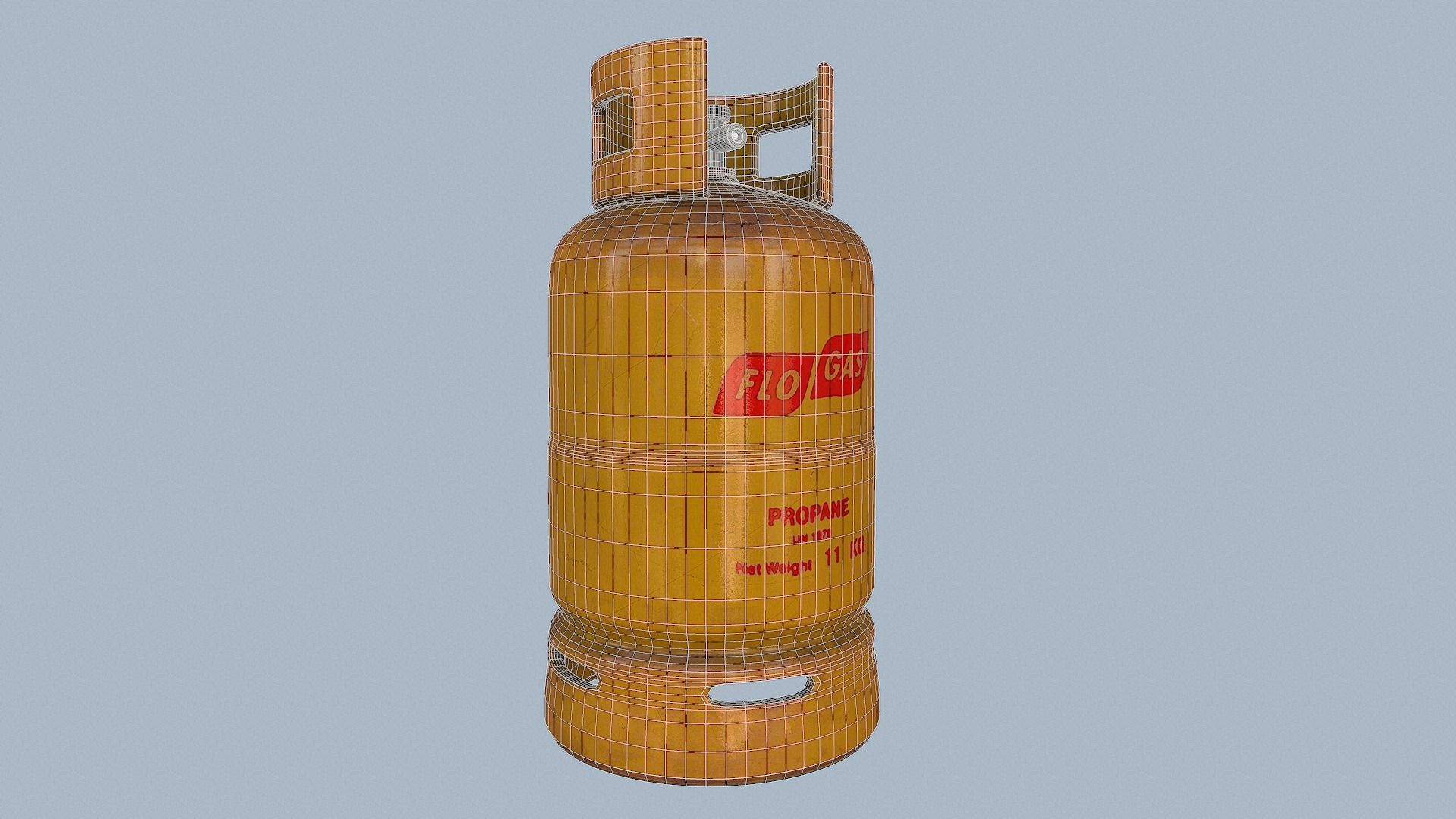 Gas Cylinder Yellow Low-poly 3D model_57