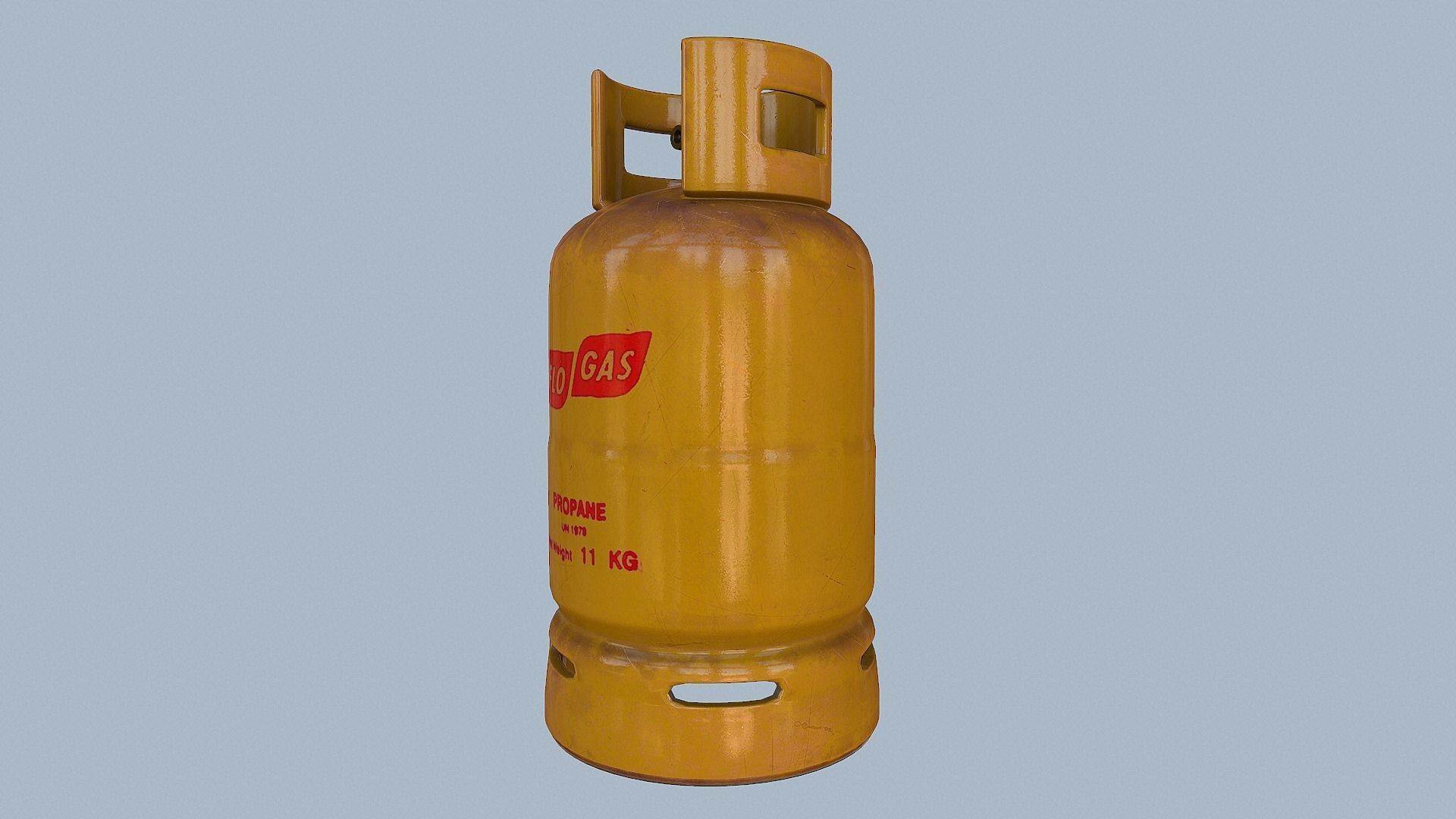 Gas Cylinder Yellow Low-poly 3D model_10