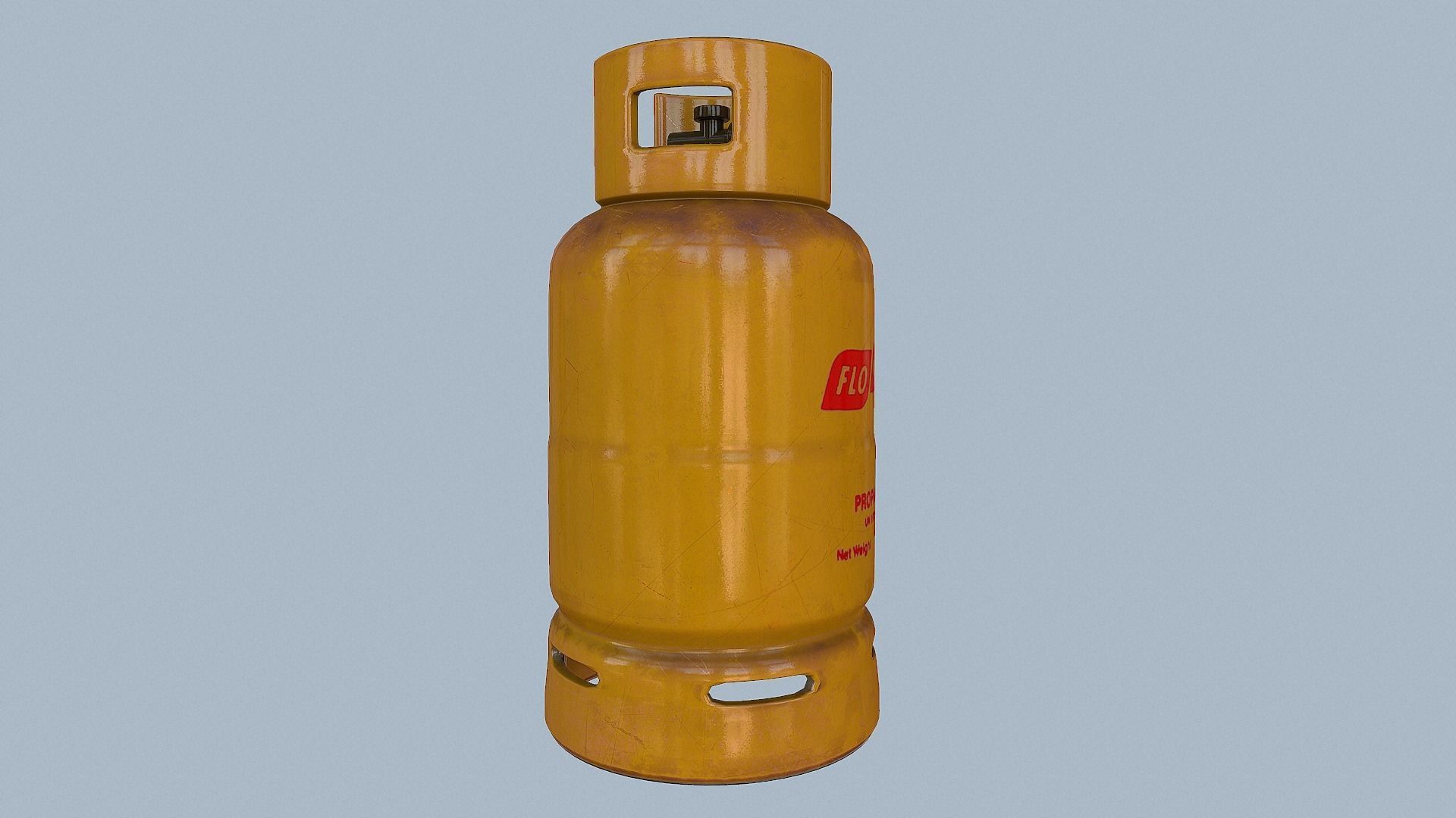 Gas Cylinder Yellow Low-poly 3D model_20