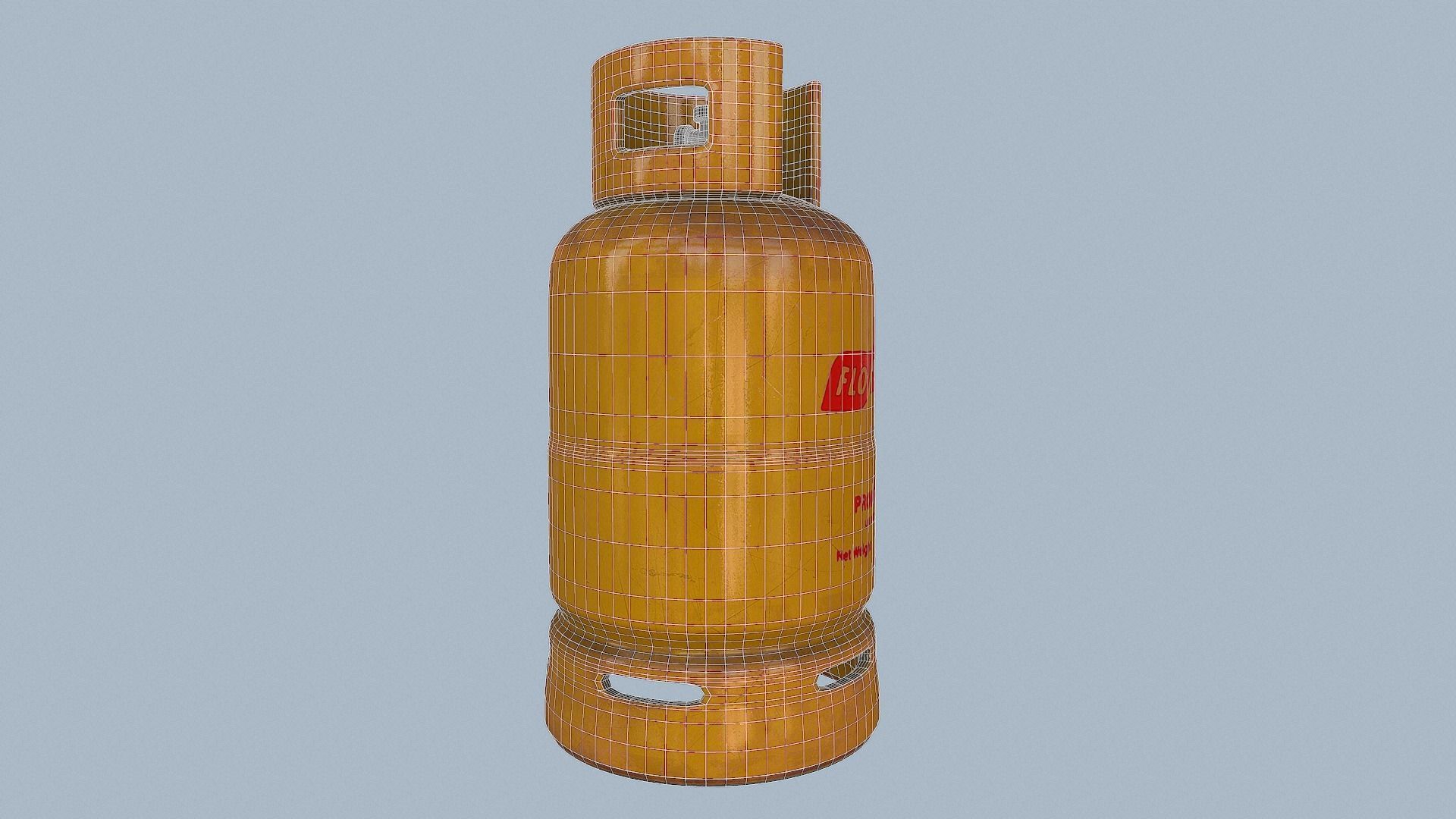 Gas Cylinder Yellow Low-poly 3D model_51