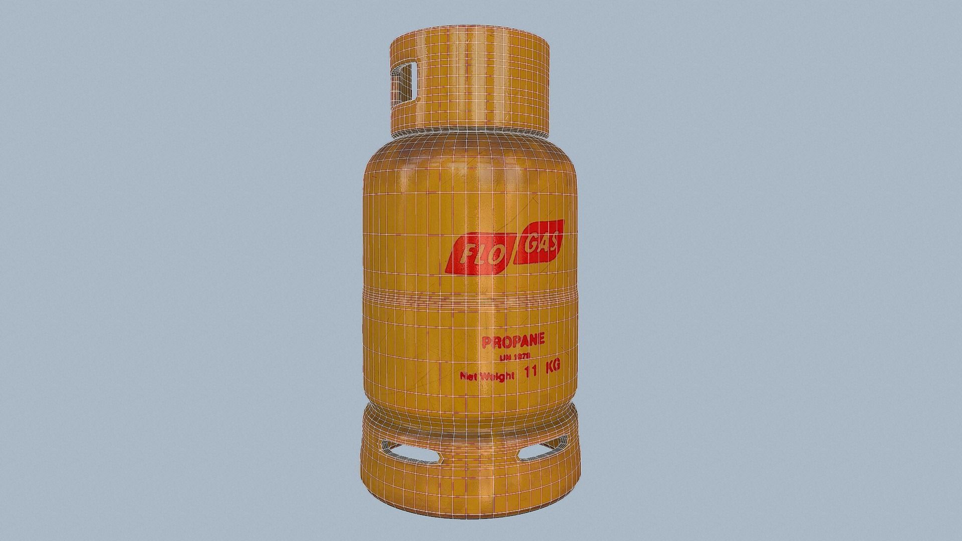Gas Cylinder Yellow Low-poly 3D model_29