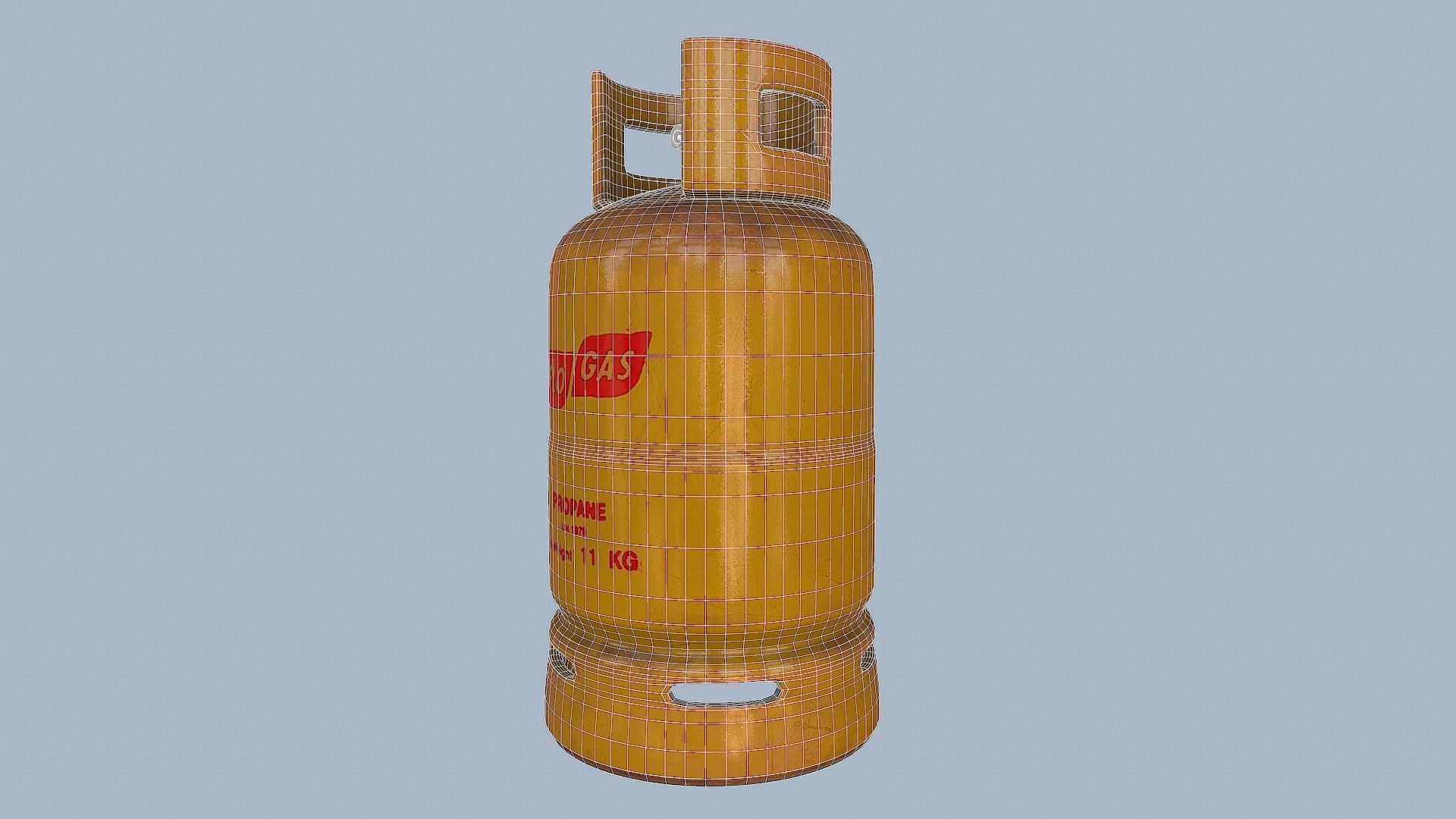 Gas Cylinder Yellow Low-poly 3D model_11