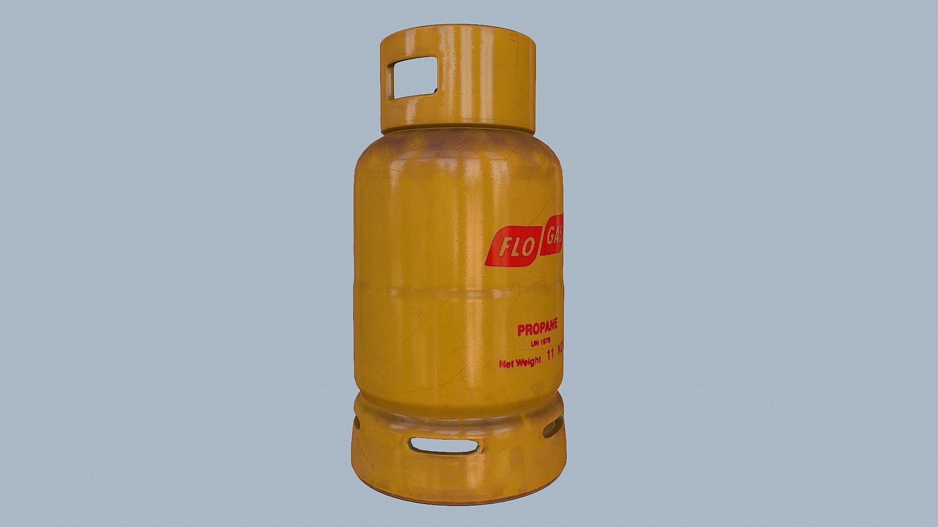 Gas Cylinder Yellow Low-poly 3D model_24