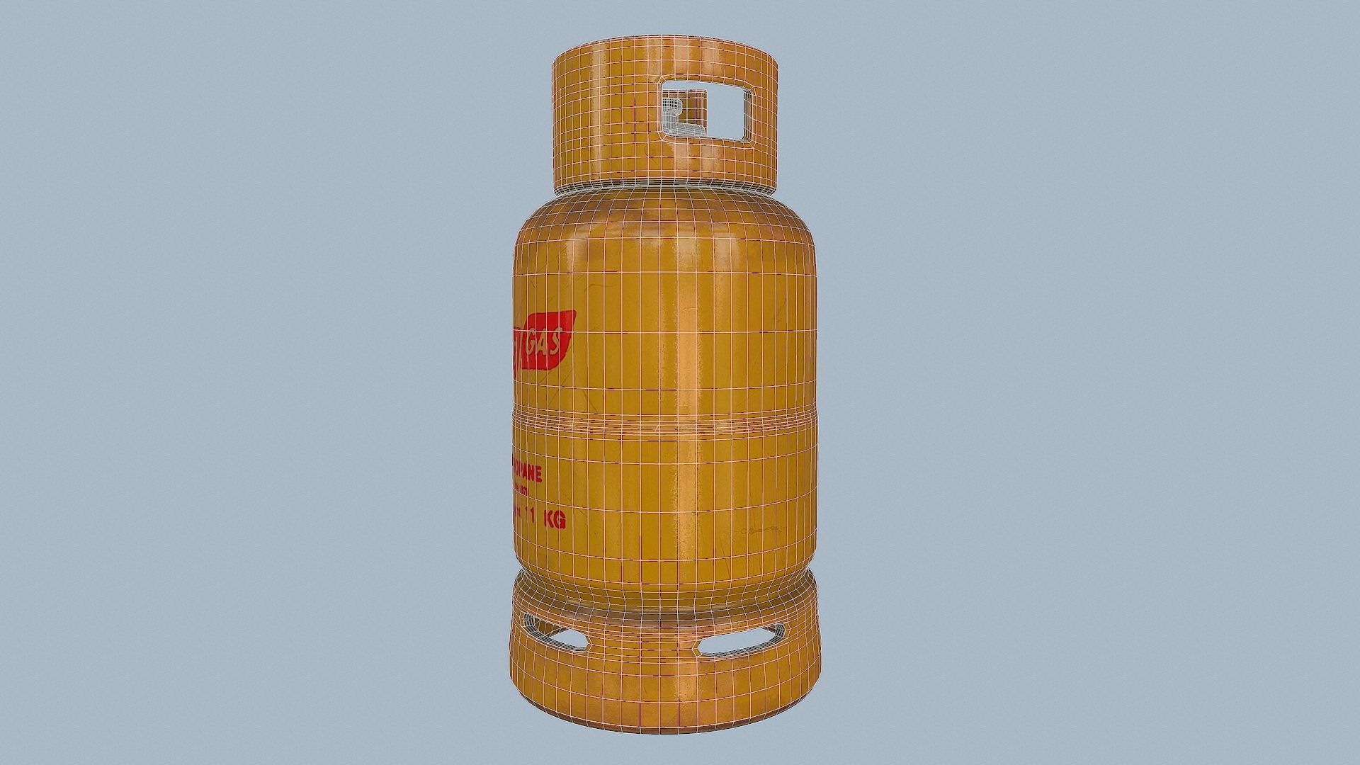 Gas Cylinder Yellow Low-poly 3D model_43