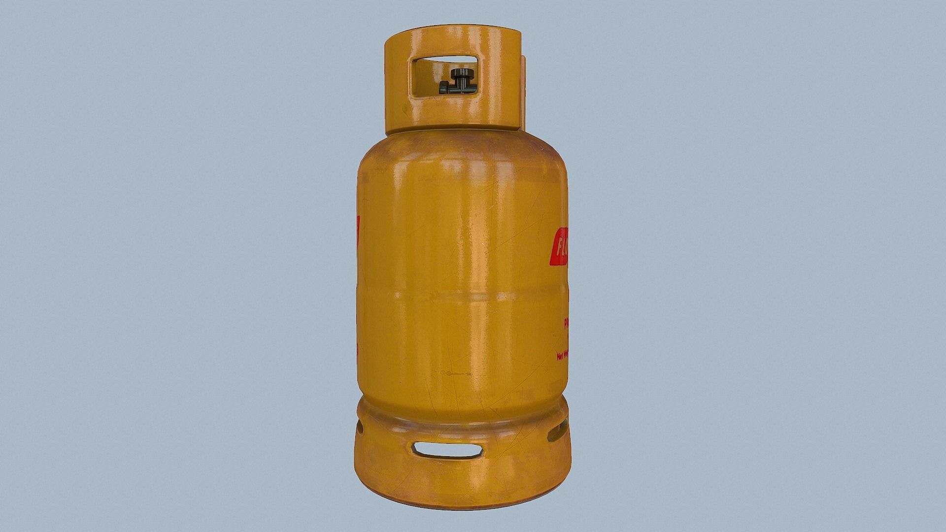 Gas Cylinder Yellow Low-poly 3D model_48