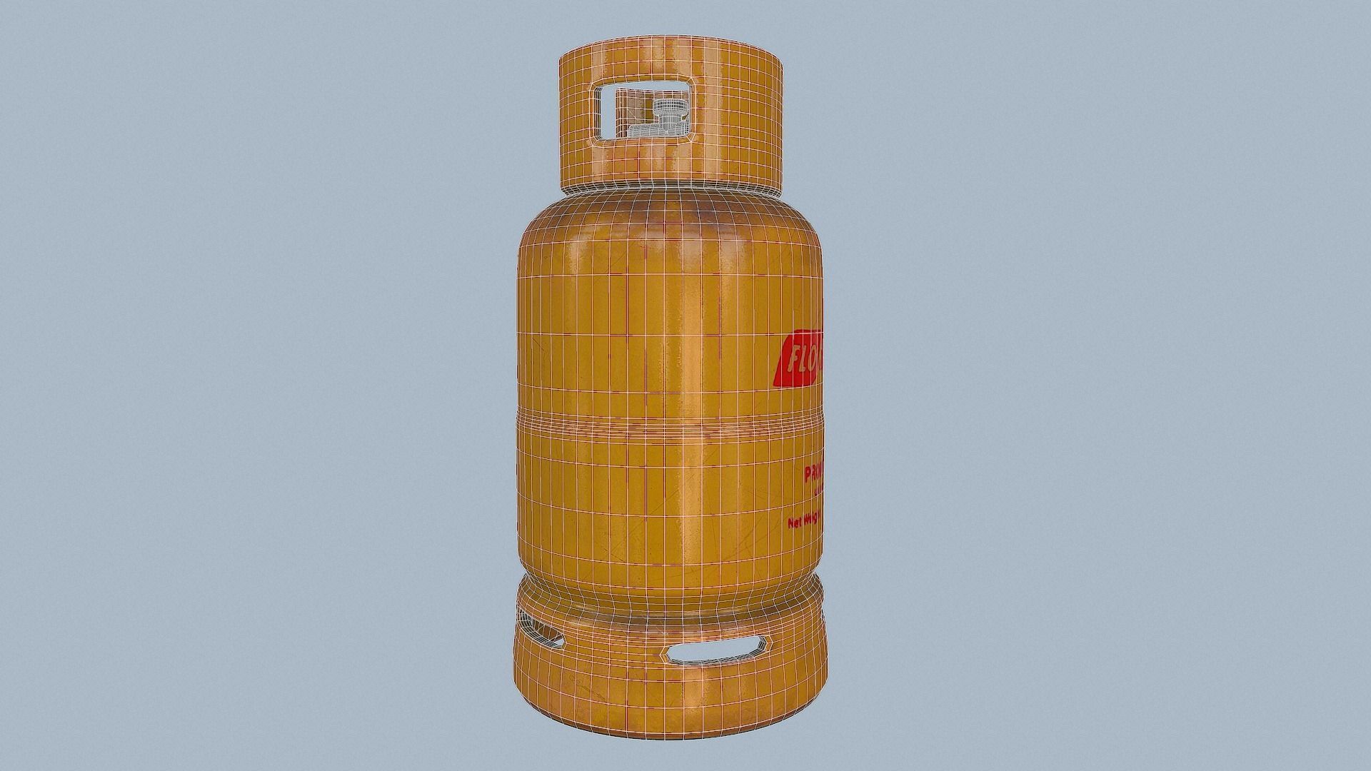 Gas Cylinder Yellow Low-poly 3D model_21