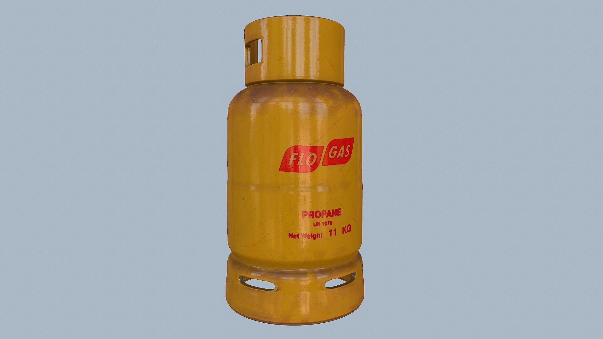 Gas Cylinder Yellow Low-poly 3D model_28