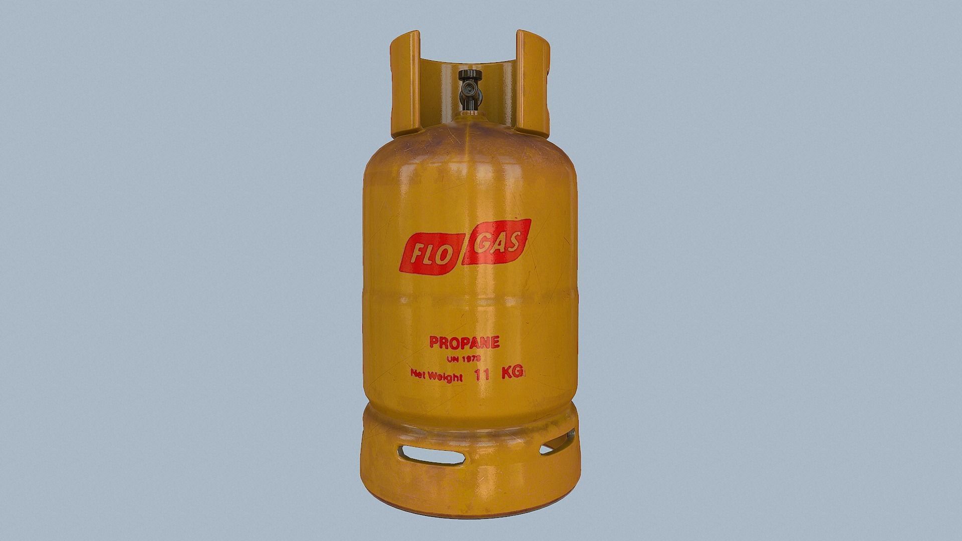 Gas Cylinder Yellow Low-poly 3D model_2