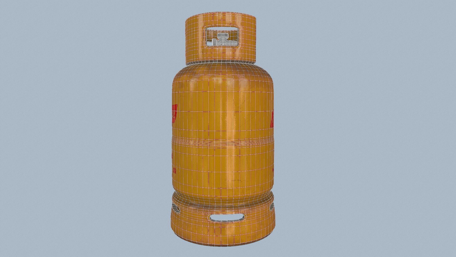 Gas Cylinder Yellow Low-poly 3D model_47