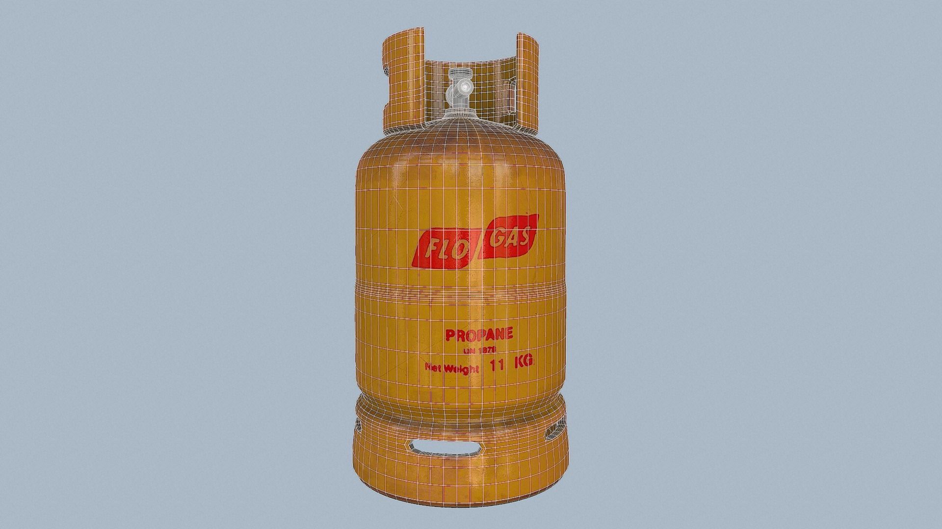 Gas Cylinder Yellow Low-poly 3D model_61