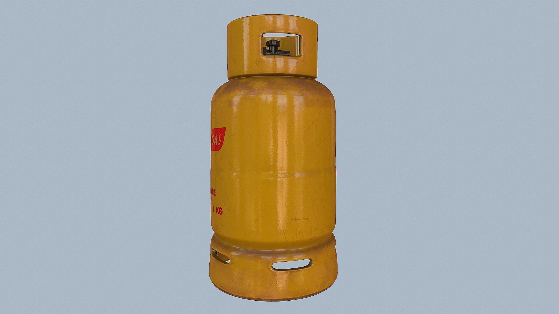Gas Cylinder Yellow Low-poly 3D model_44