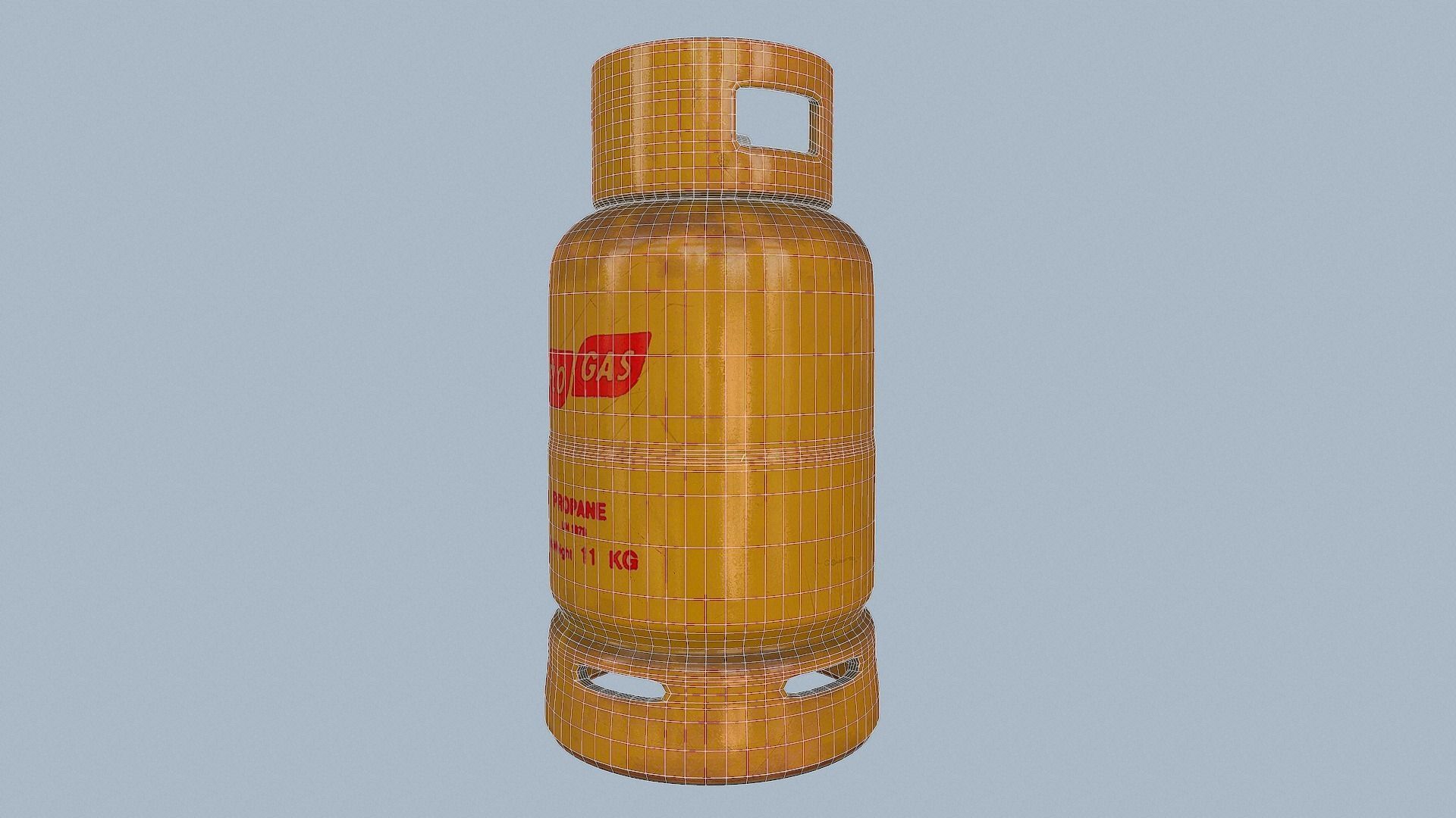 Gas Cylinder Yellow Low-poly 3D model_41