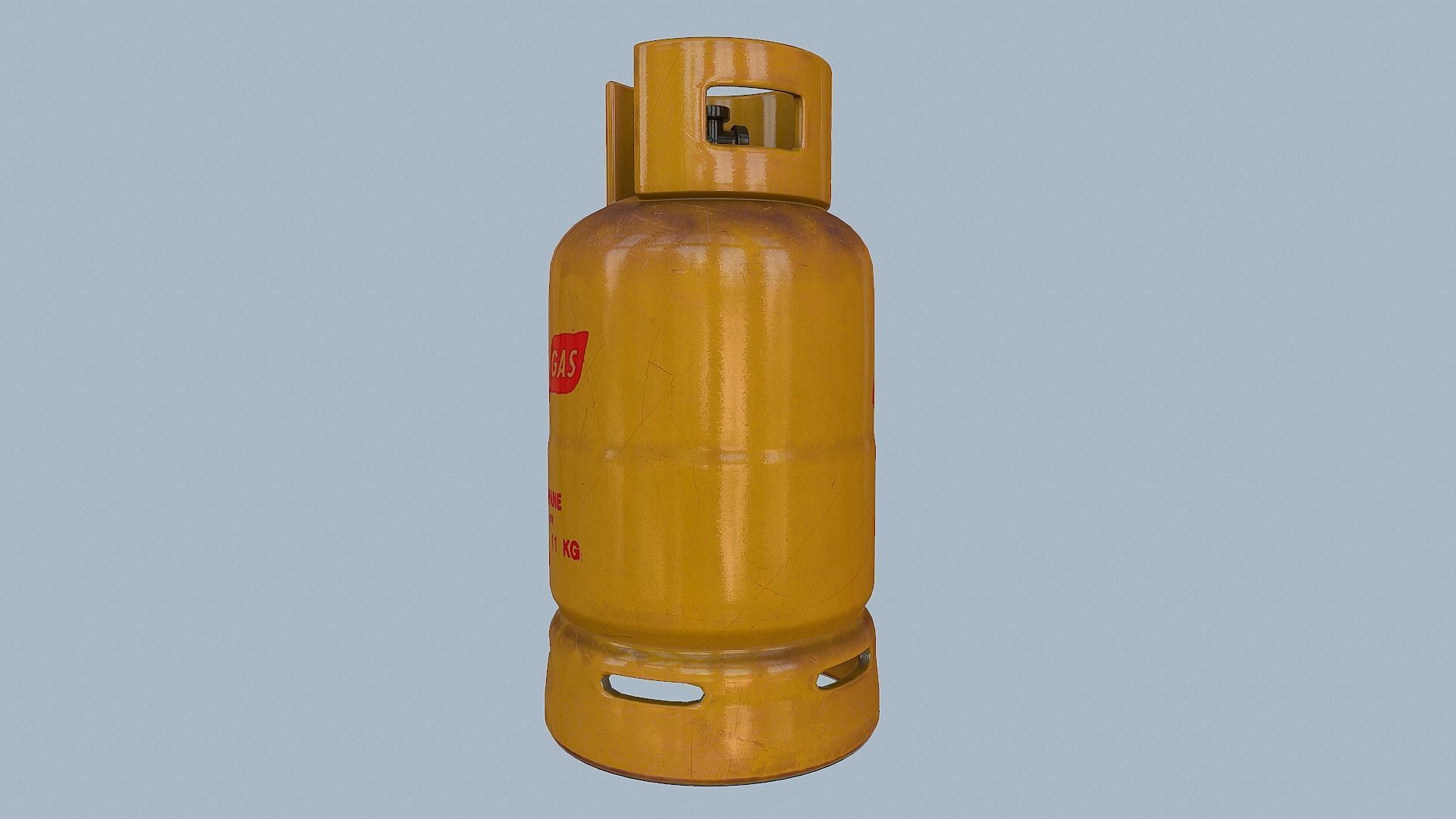 Gas Cylinder Yellow Low-poly 3D model_14