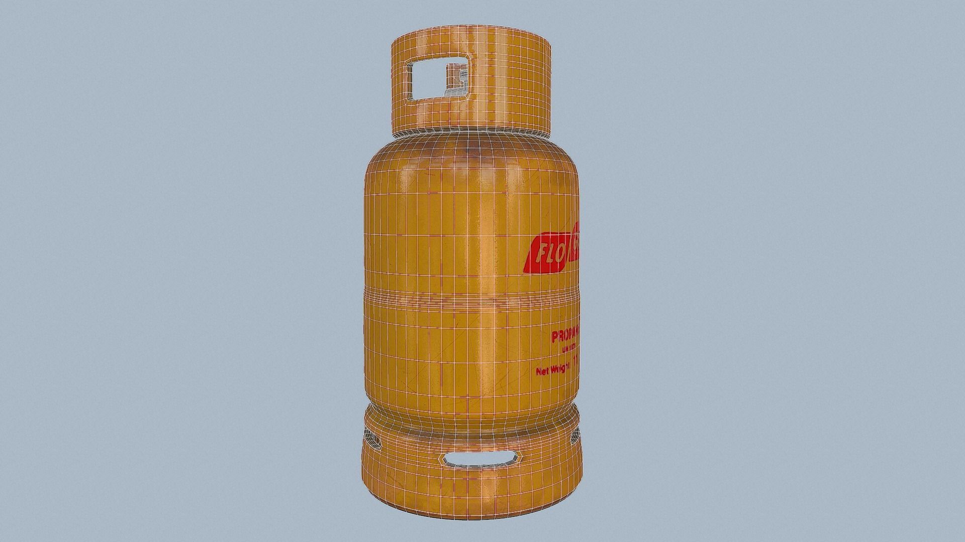 Gas Cylinder Yellow Low-poly 3D model_23