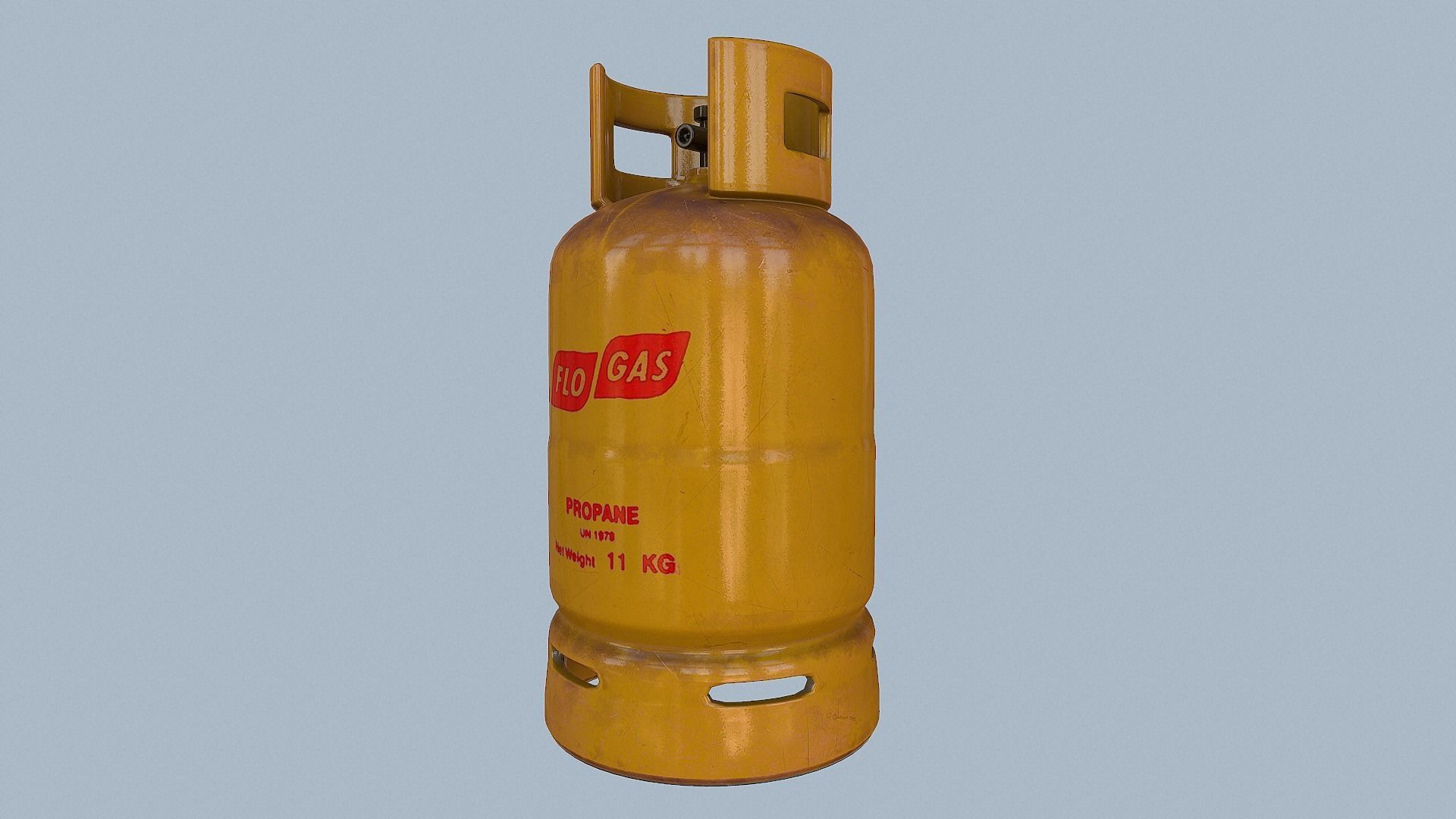 Gas Cylinder Yellow Low-poly 3D model_8