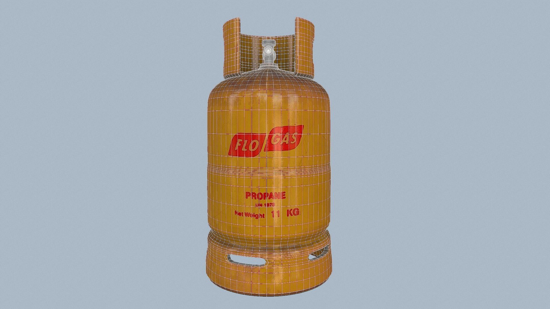 Gas Cylinder Yellow Low-poly 3D model_3