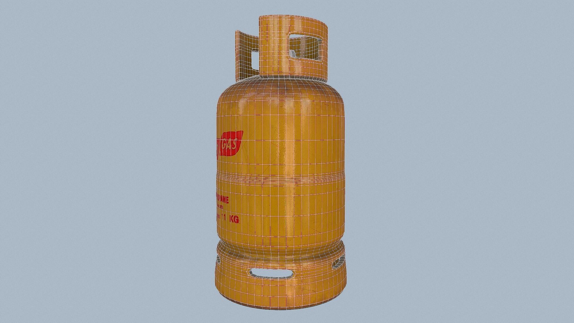 Gas Cylinder Yellow Low-poly 3D model_13
