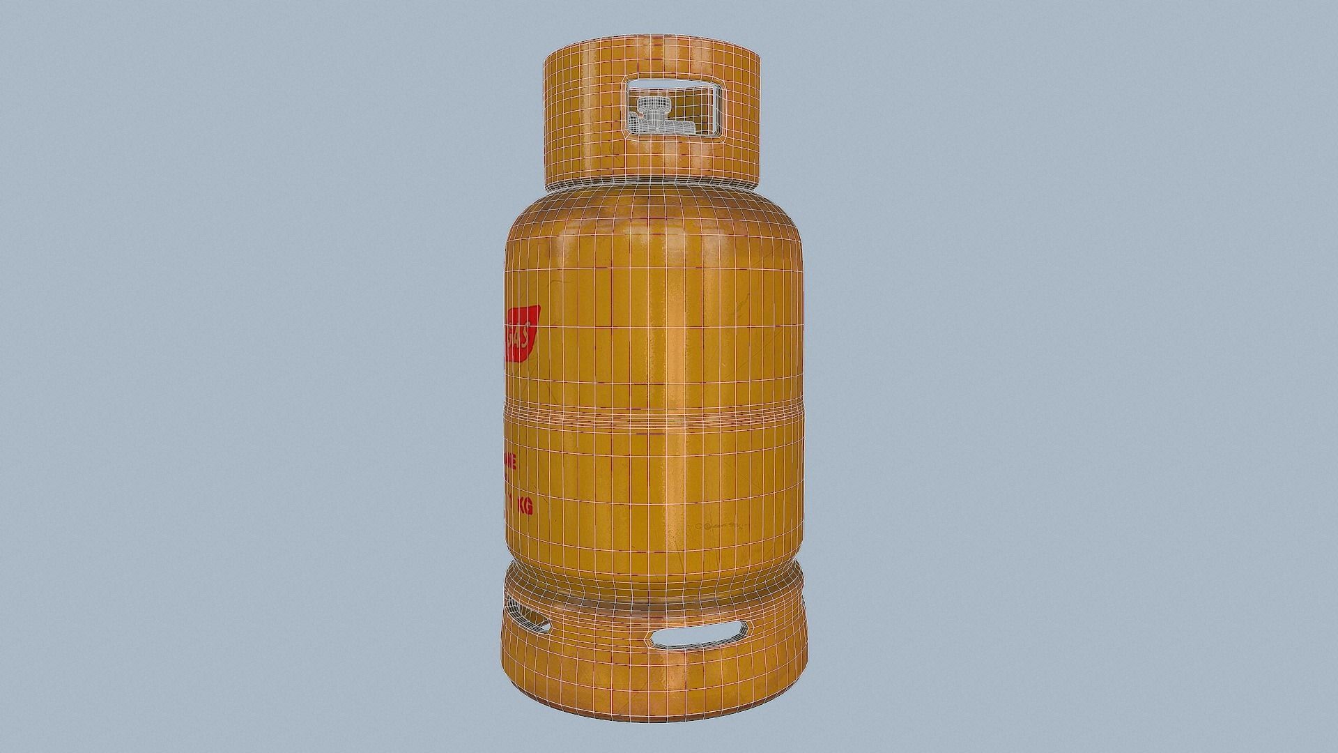 Gas Cylinder Yellow Low-poly 3D model_45